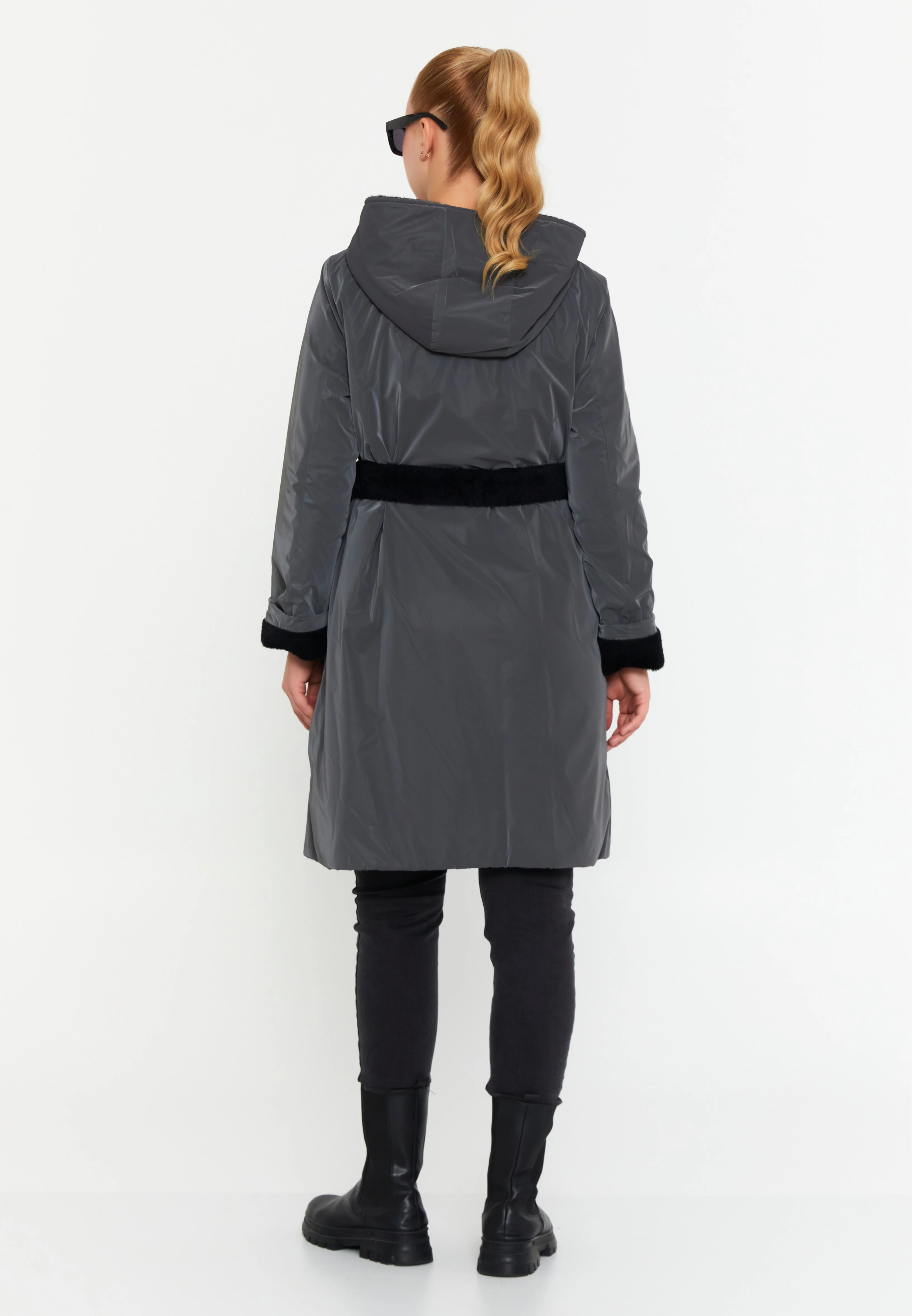 Polyester Solid Color Plus Size Coat cln2498 - Image 2