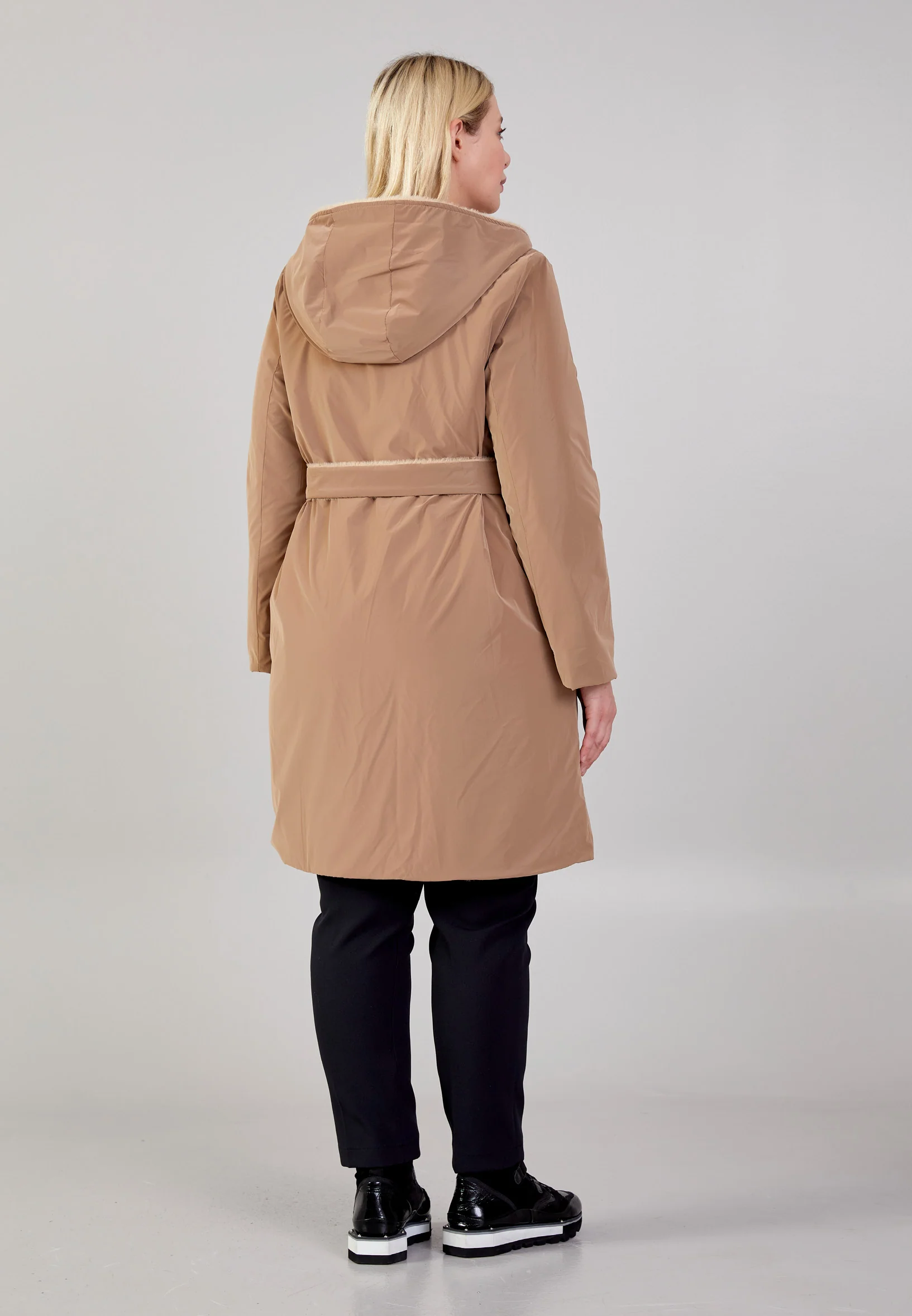 Polyester Solid Color Plus Size Coat cln2498 - Image 8