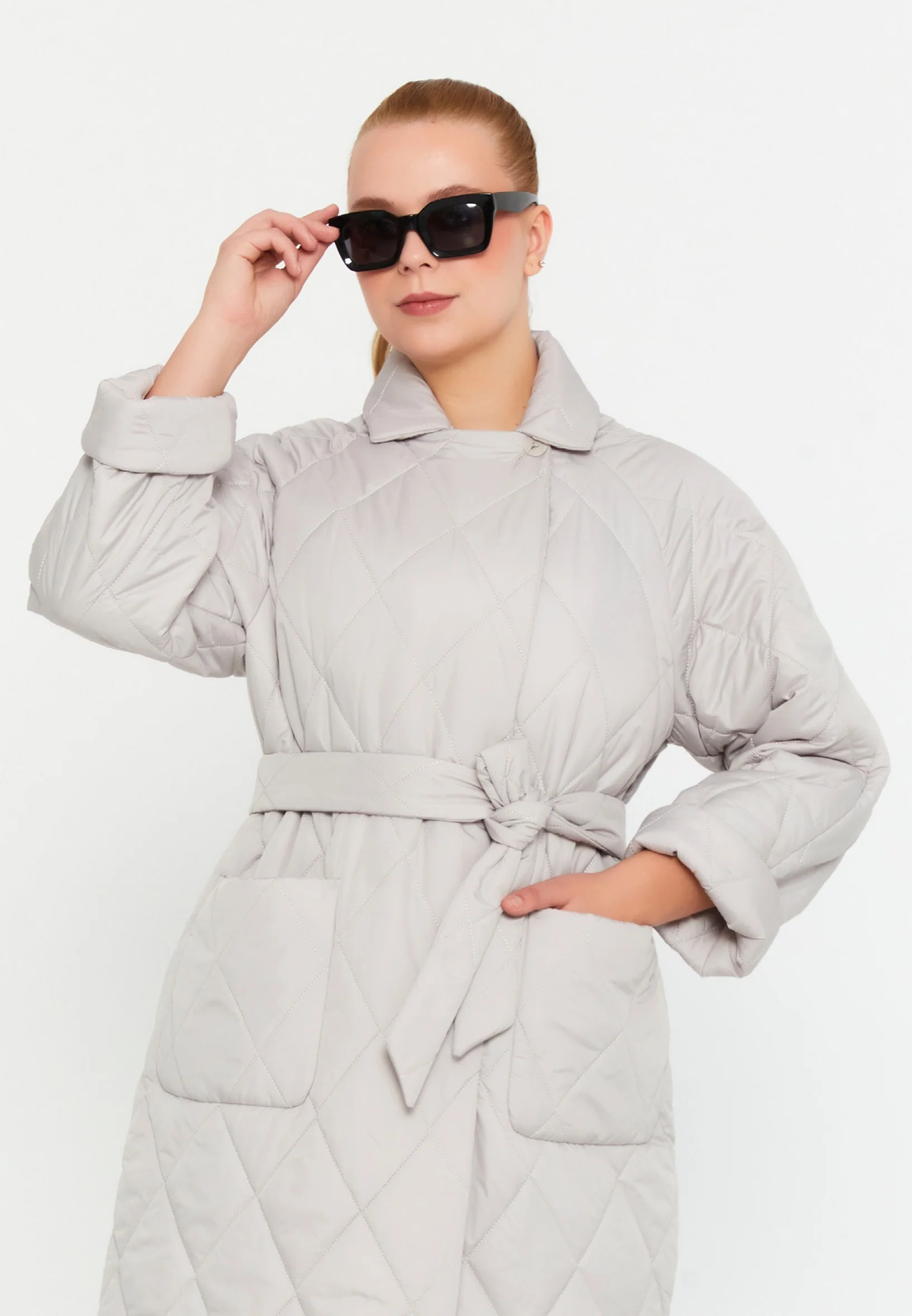 Polyester Solid Color Plus Size Coat mml0301