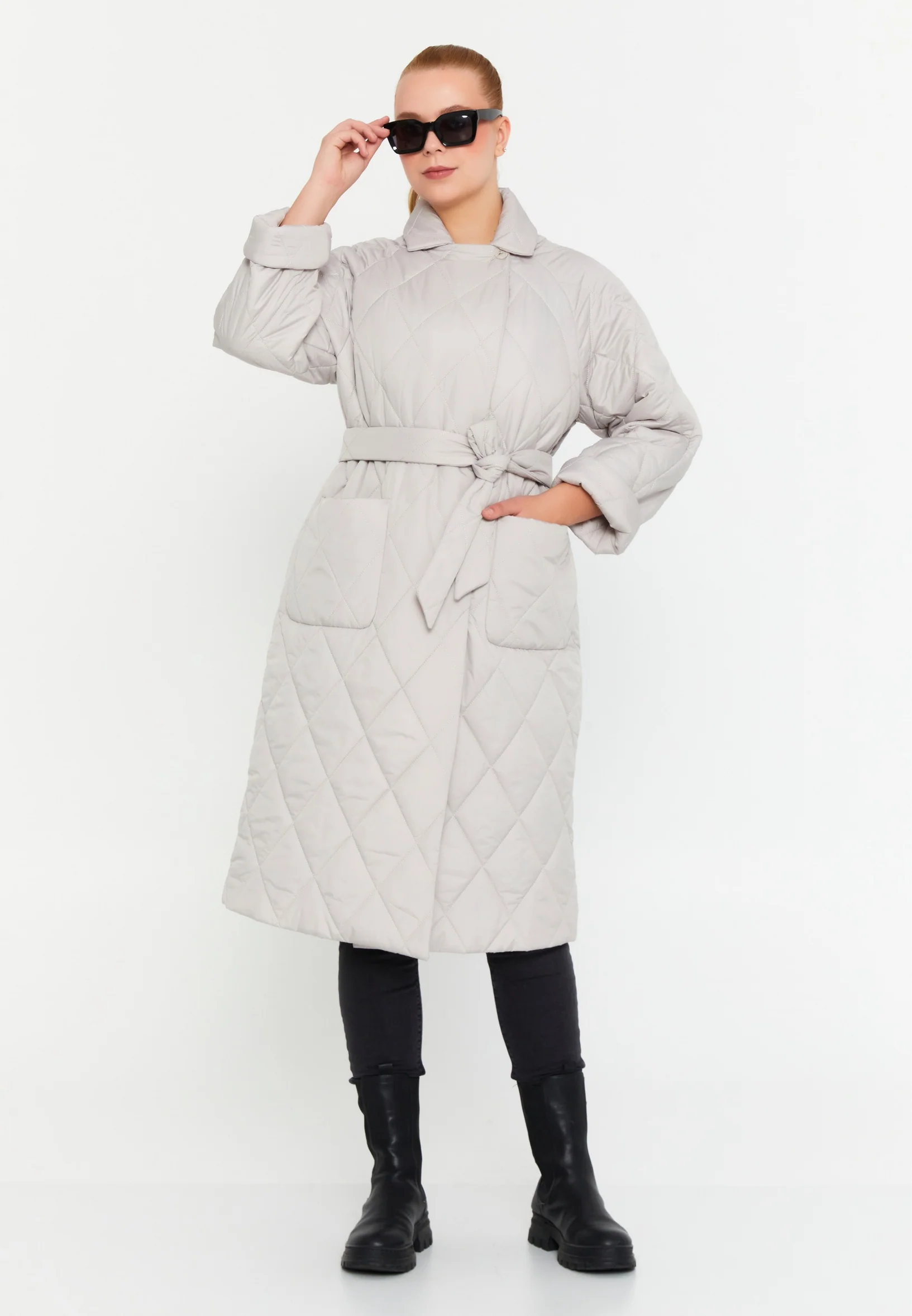 Polyester Solid Color Plus Size Coat mml0301 - Image 2