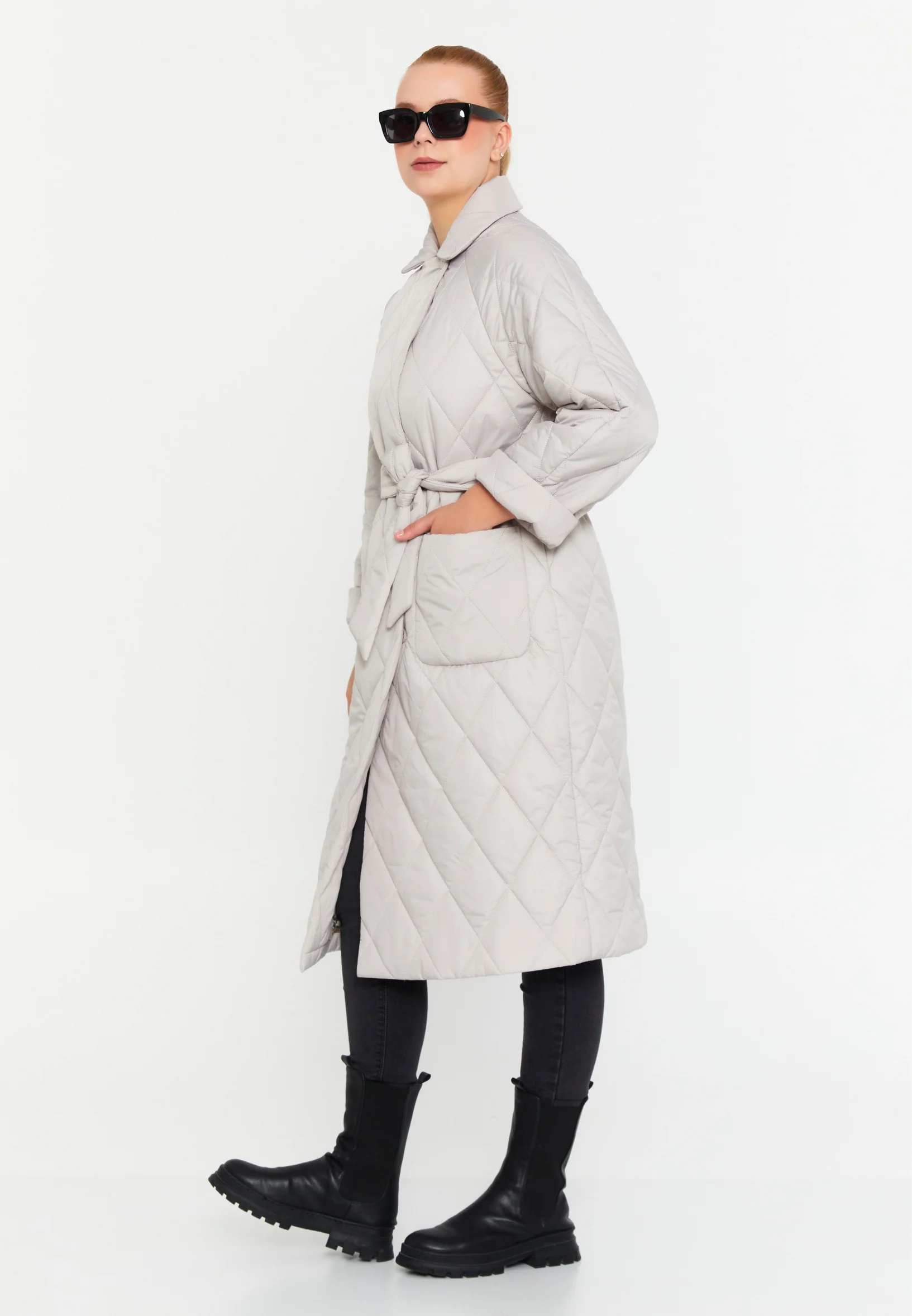 Polyester Solid Color Plus Size Coat mml0301 - Image 4