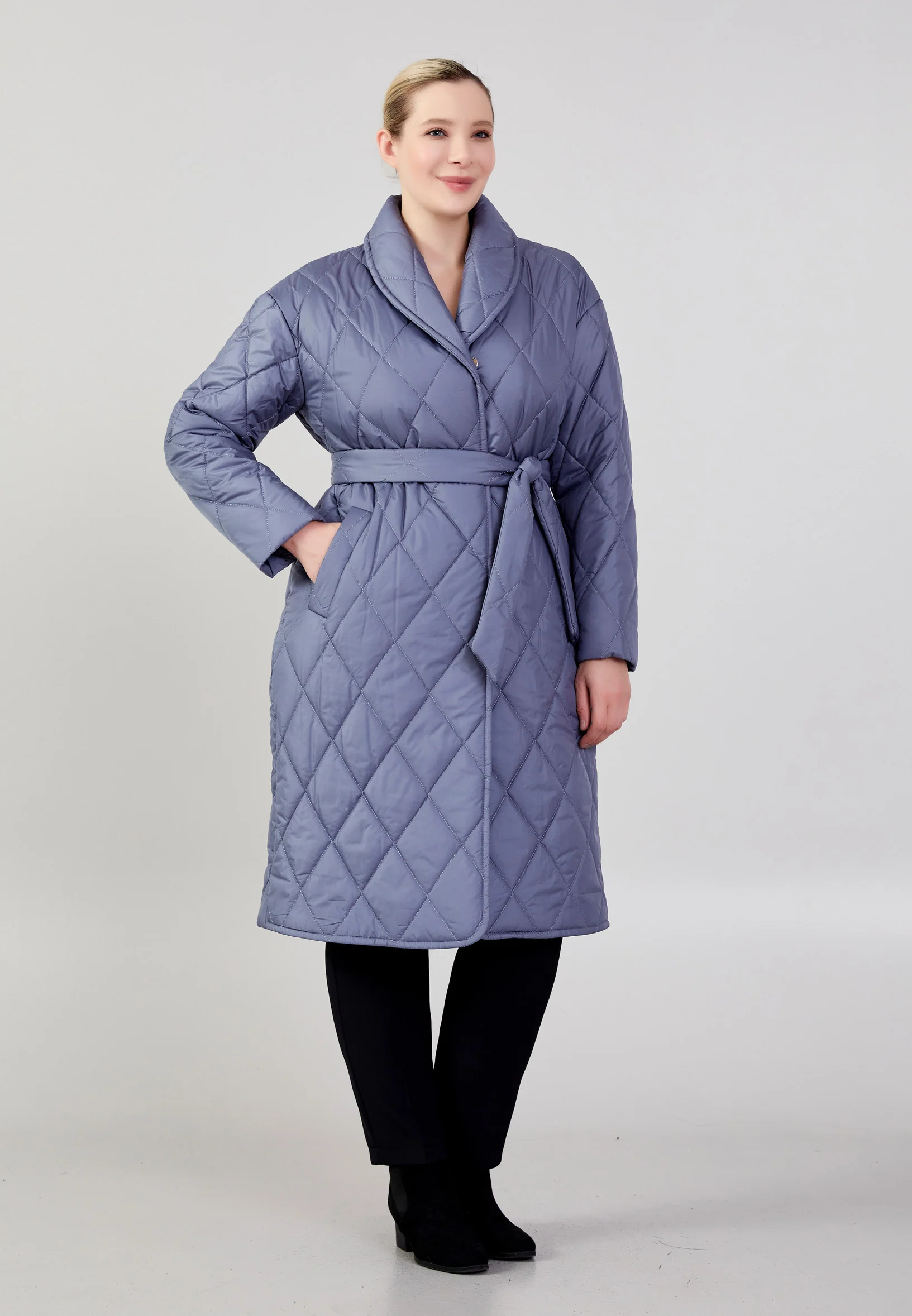 Polyester Solid Color Plus Size Coat mml0384-b