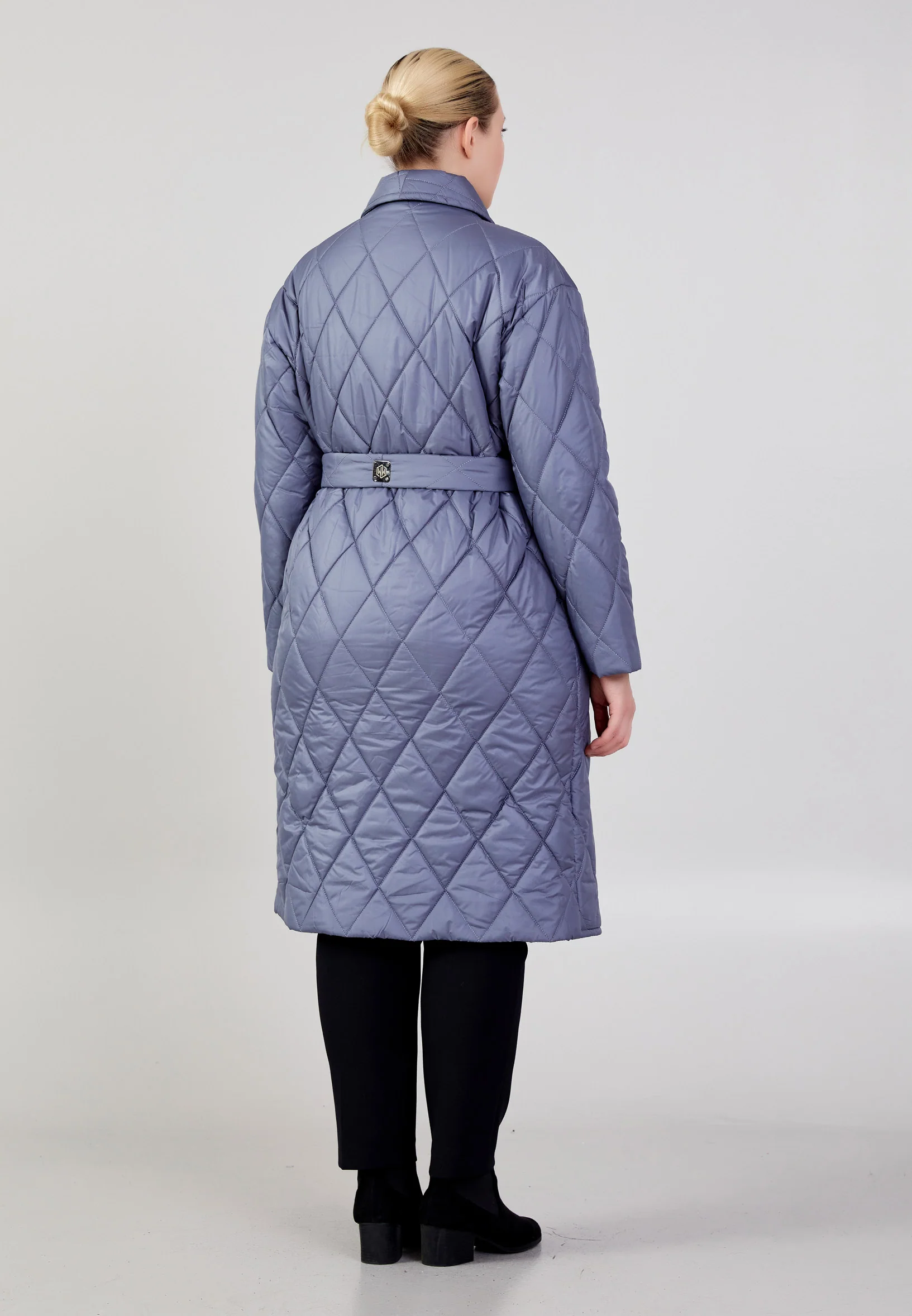 Polyester Solid Color Plus Size Coat mml0384-b - Image 2