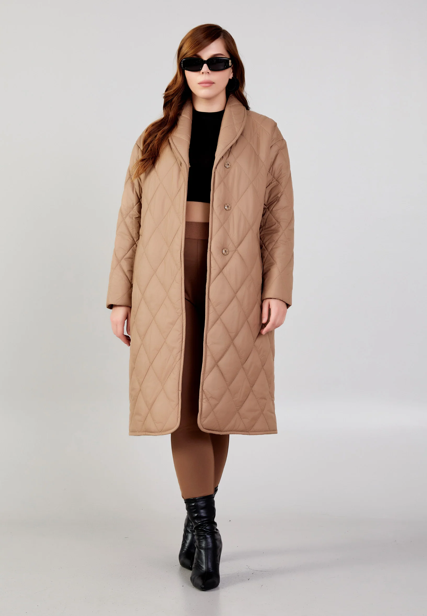 Polyester Solid Color Plus Size Coat mml0384-b - Image 5