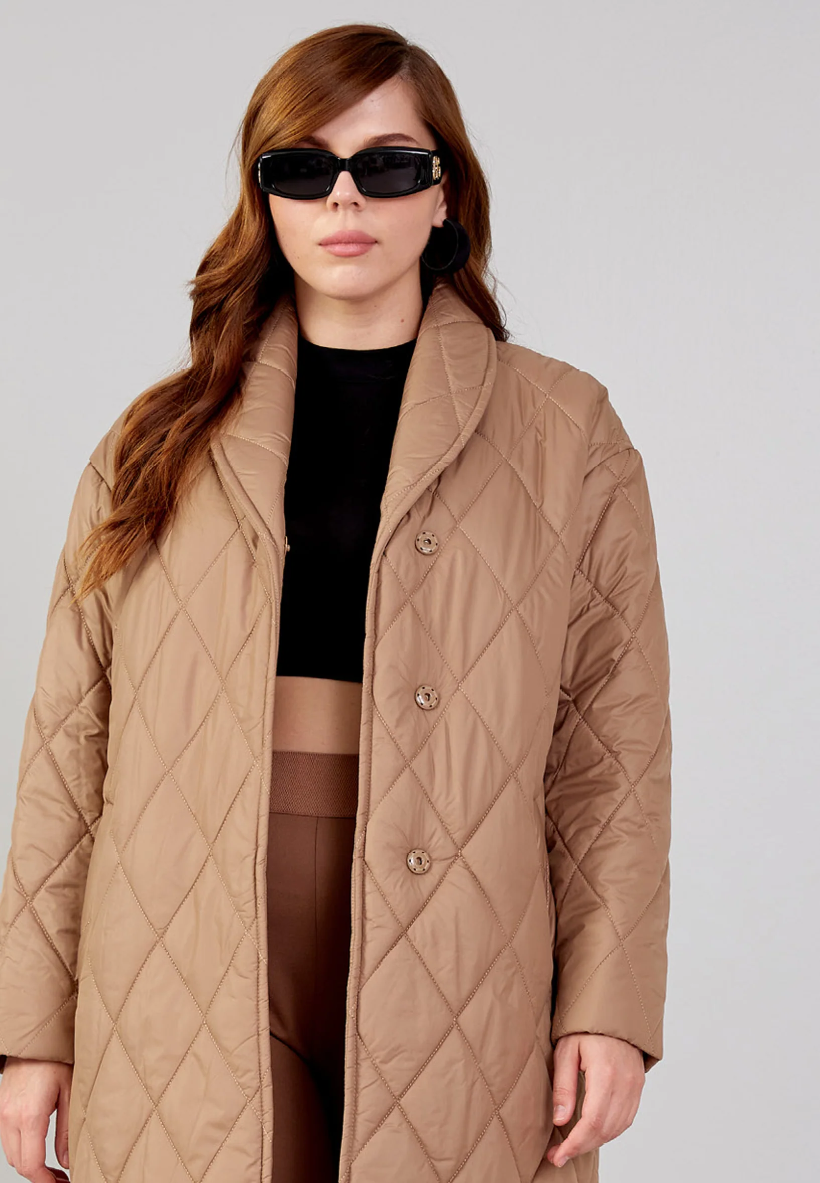 Polyester Solid Color Plus Size Coat mml0384-b - Image 8