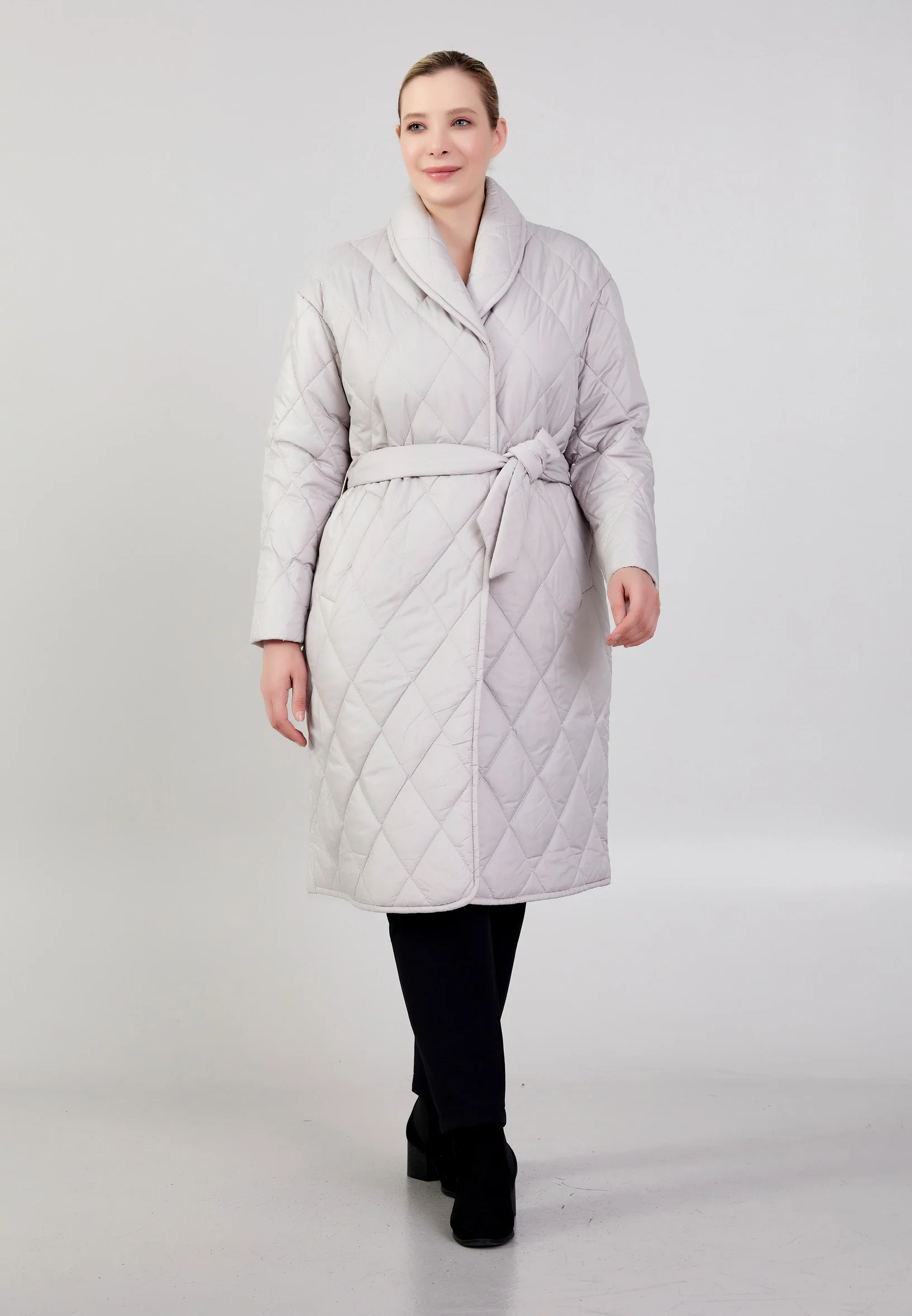 Polyester Solid Color Plus Size Coat mml0384-b - Image 9