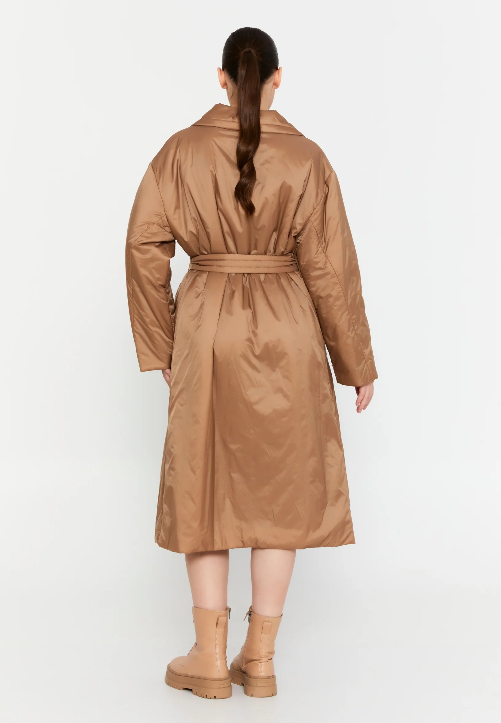 Polyester Solid Color Plus Size Coat mml0457-b - Image 10