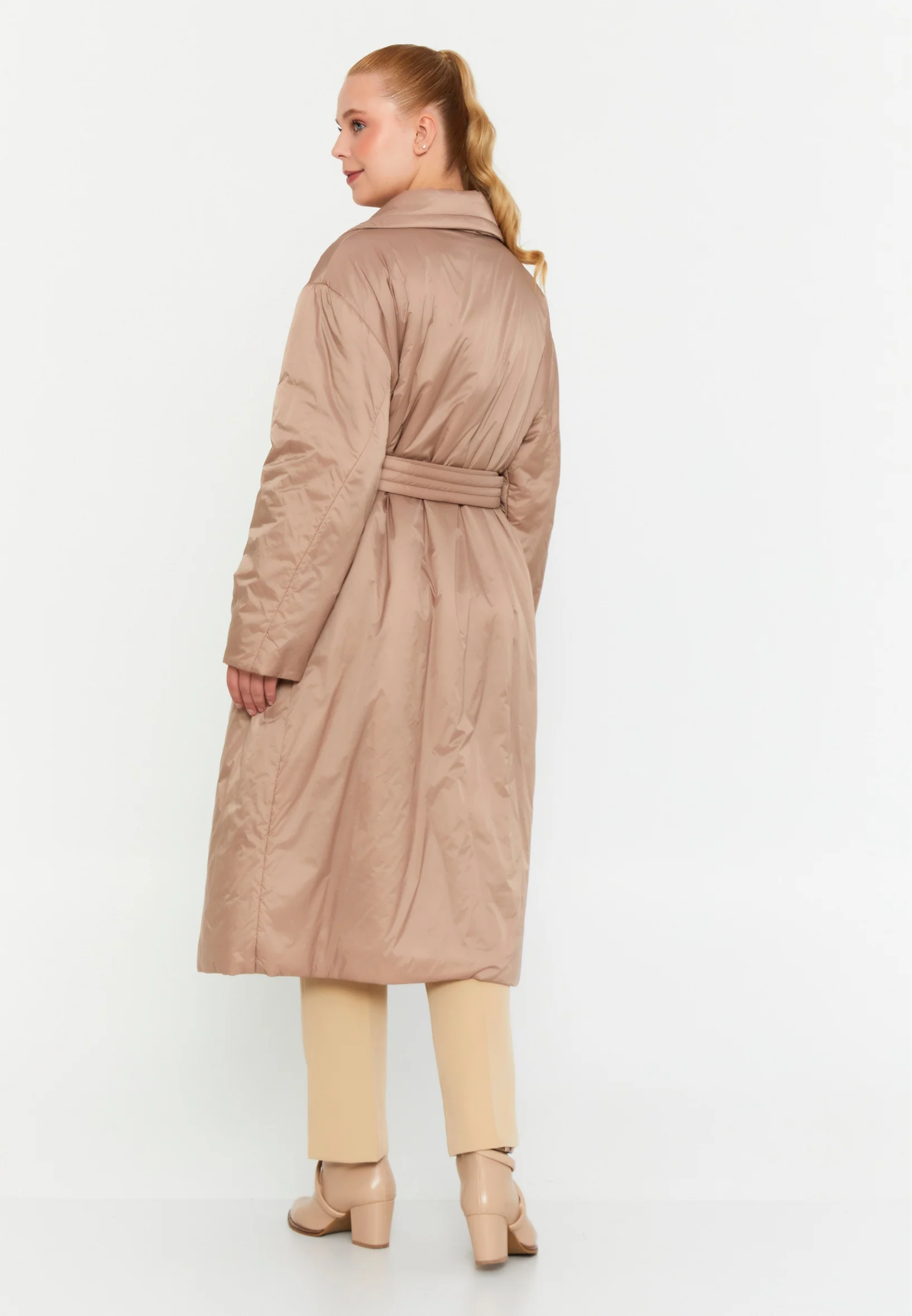 Polyester Solid Color Plus Size Coat mml0457-b - Image 14