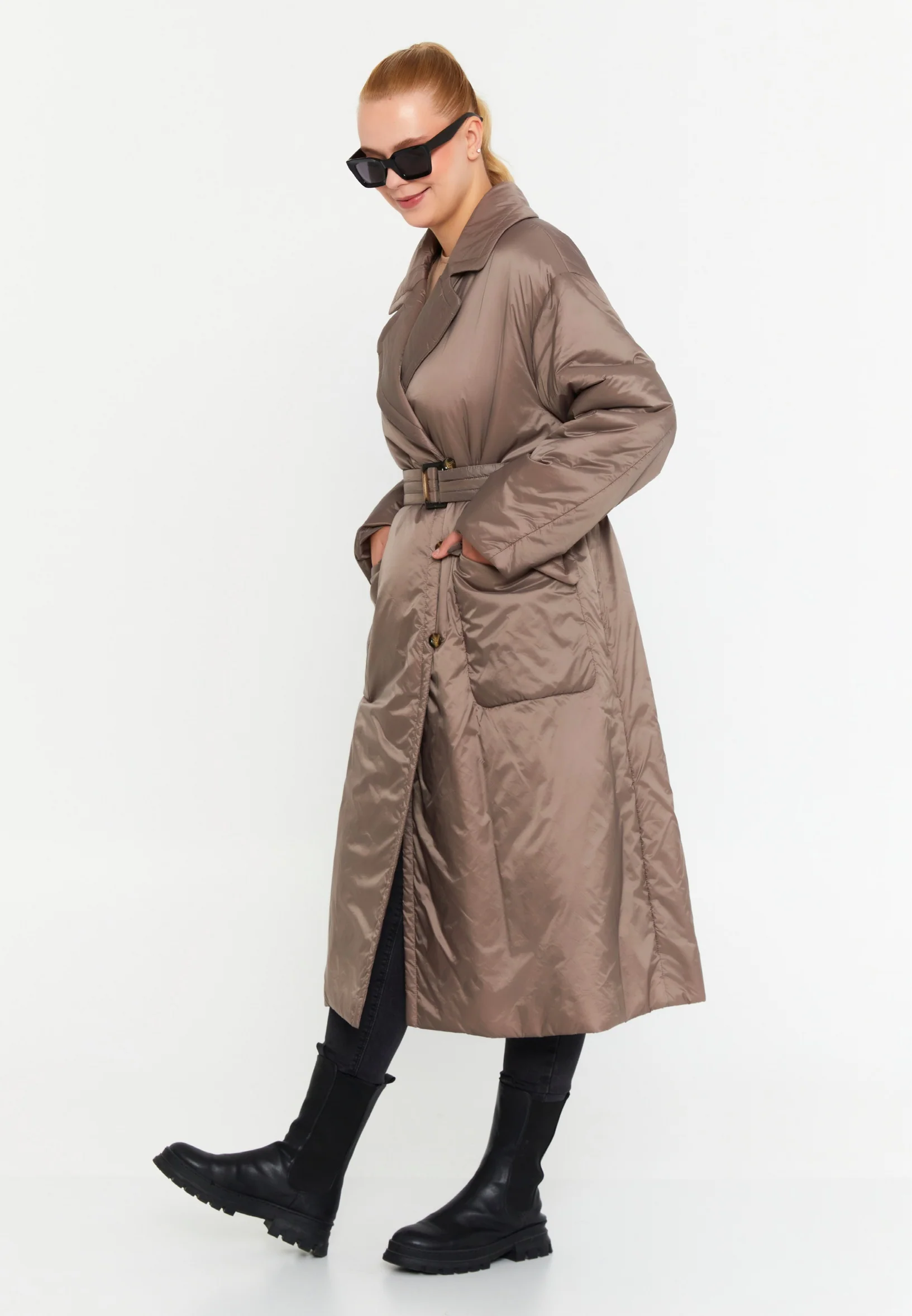 Polyester Solid Color Plus Size Coat mml0457-b - Image 19