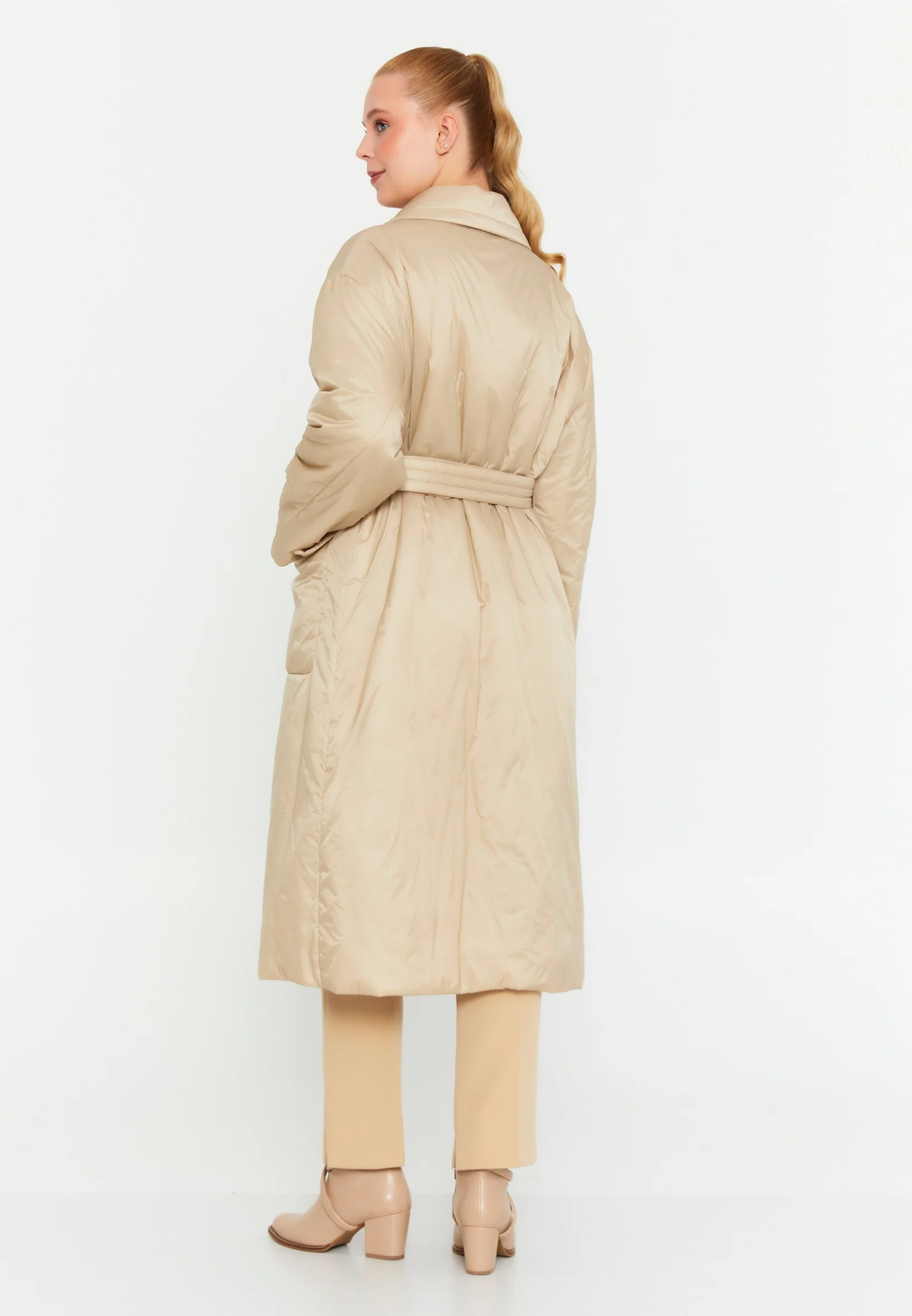 Polyester Solid Color Plus Size Coat mml0457-b - Image 22