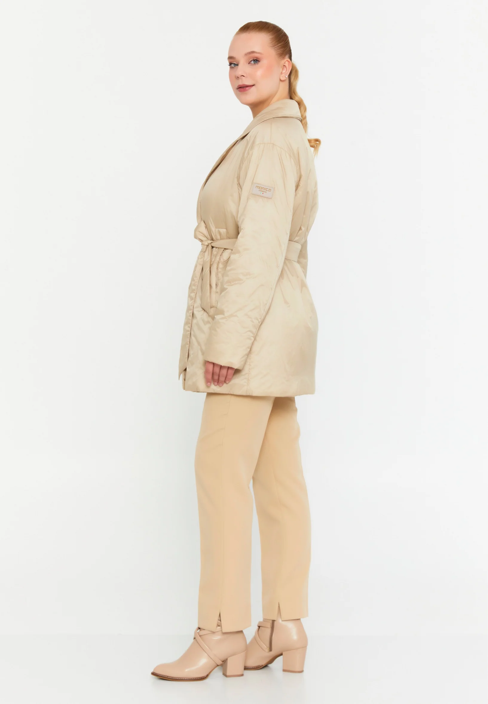Polyester Solid Color Plus Size Coat mml0459-b - Image 4