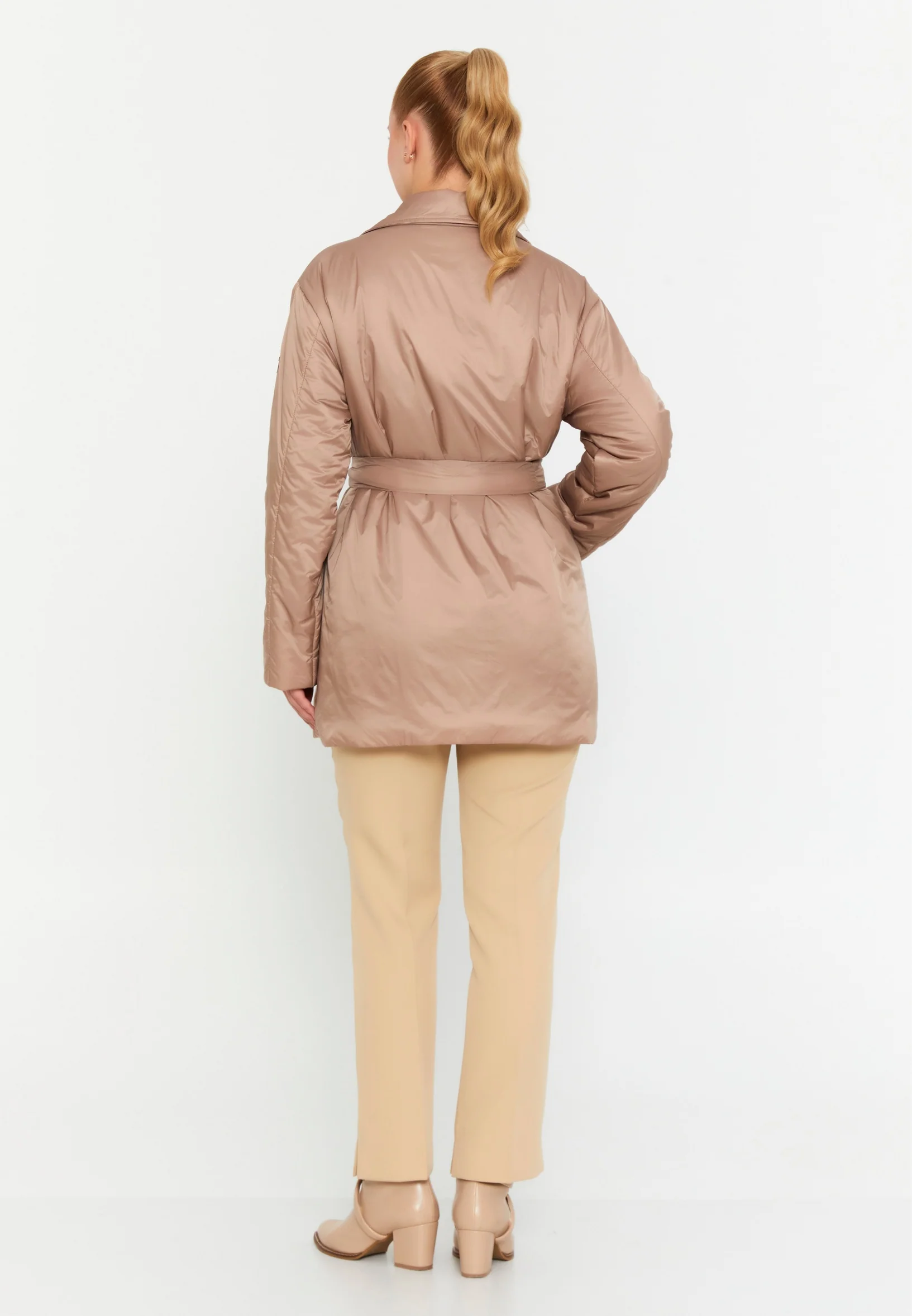 Polyester Solid Color Plus Size Coat mml0459-b - Image 7