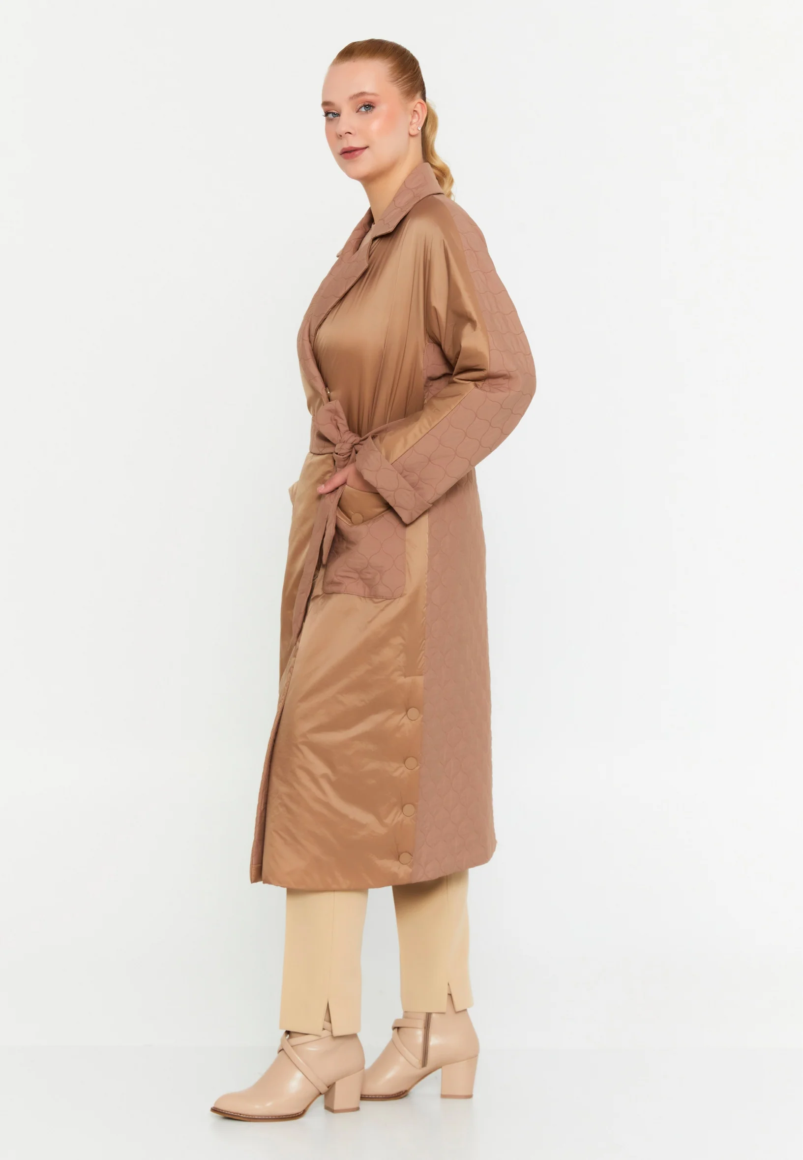 Polyester Solid Color Plus Size Coat mml0477 - Image 4