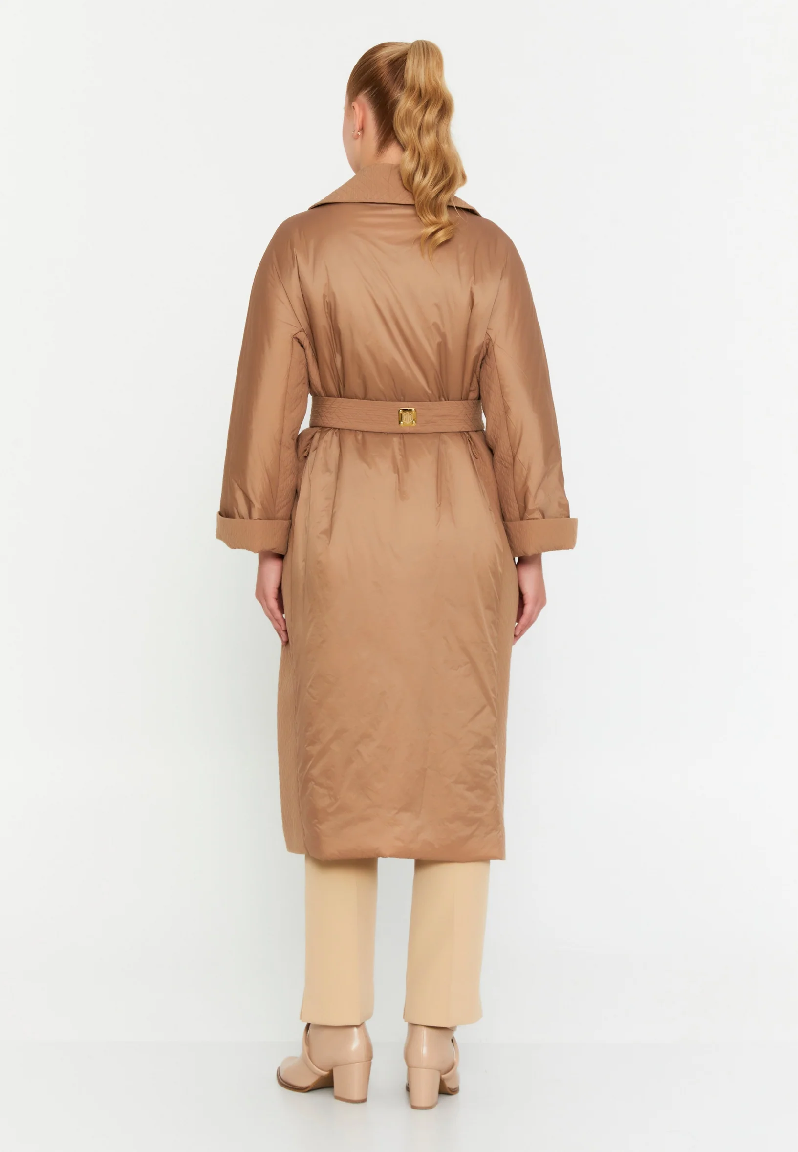 Polyester Solid Color Plus Size Coat mml0478-b - Image 3