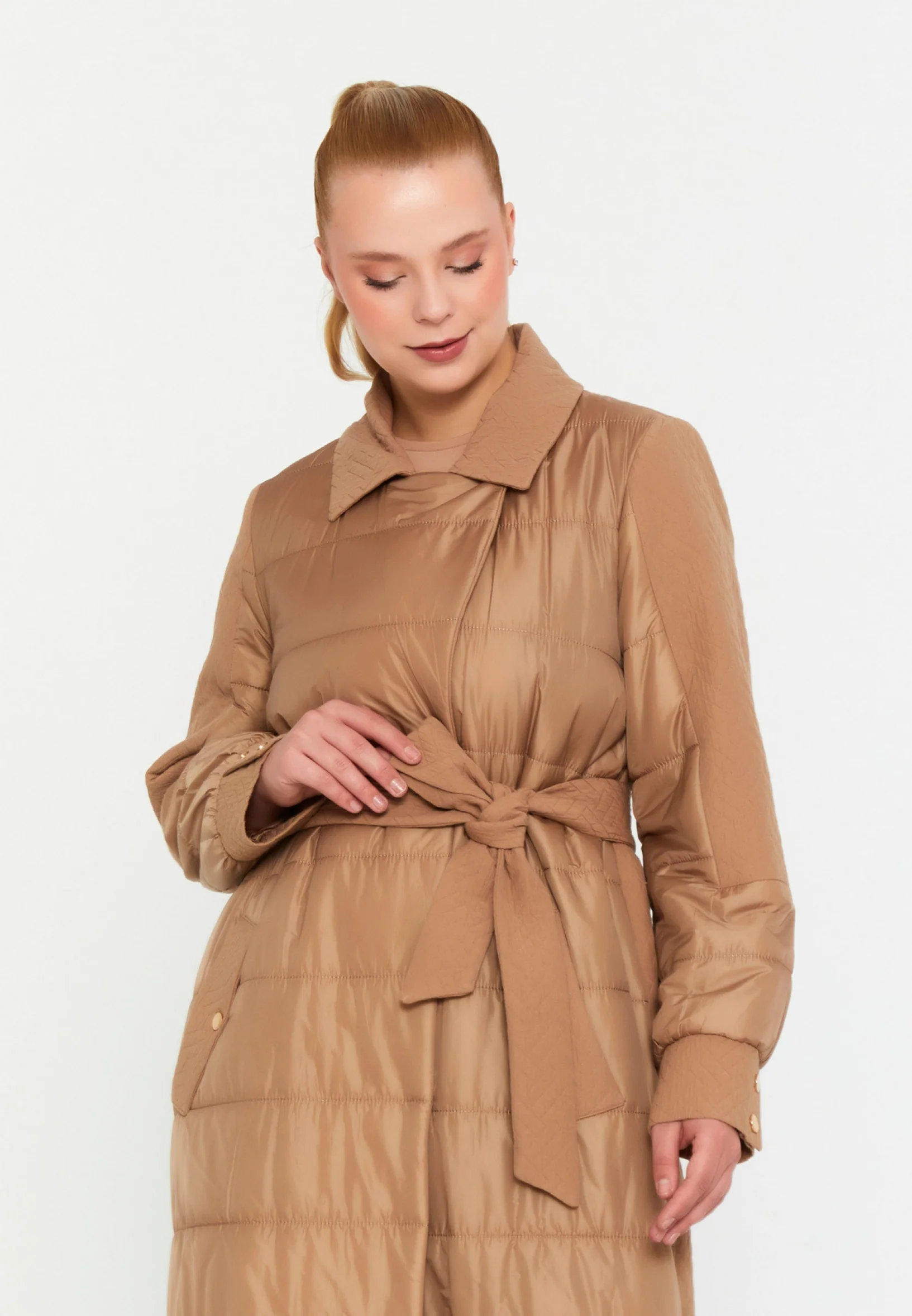 Polyester Solid Color Plus Size Coat mml0568