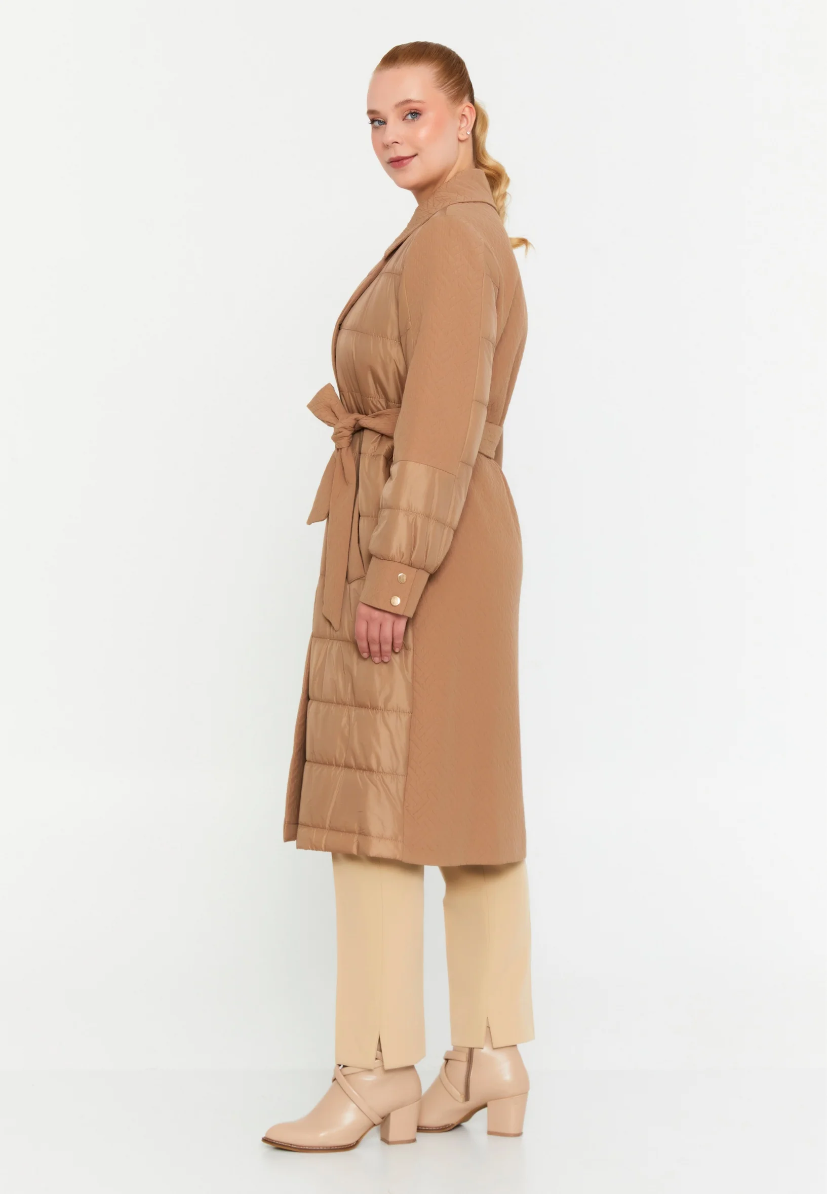 Polyester Solid Color Plus Size Coat mml0568 - Image 4