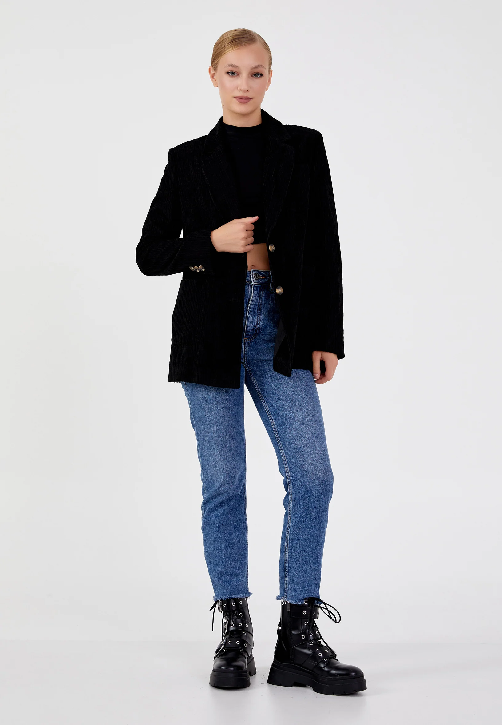 Polyester Solid Color Regular Coat ber23k1124 - Image 2