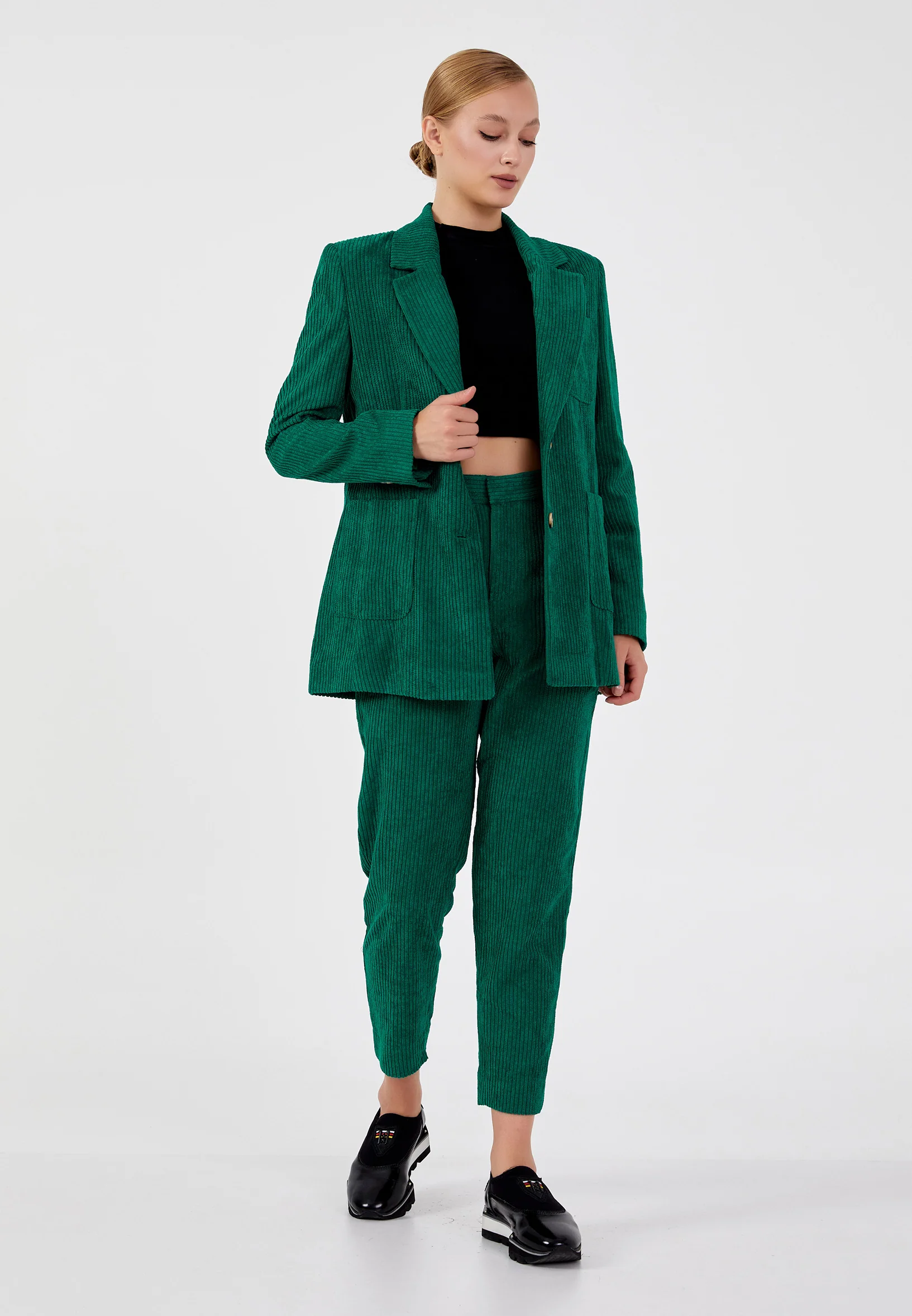 Polyester Solid Color Regular Coat ber23k1124 - Image 6