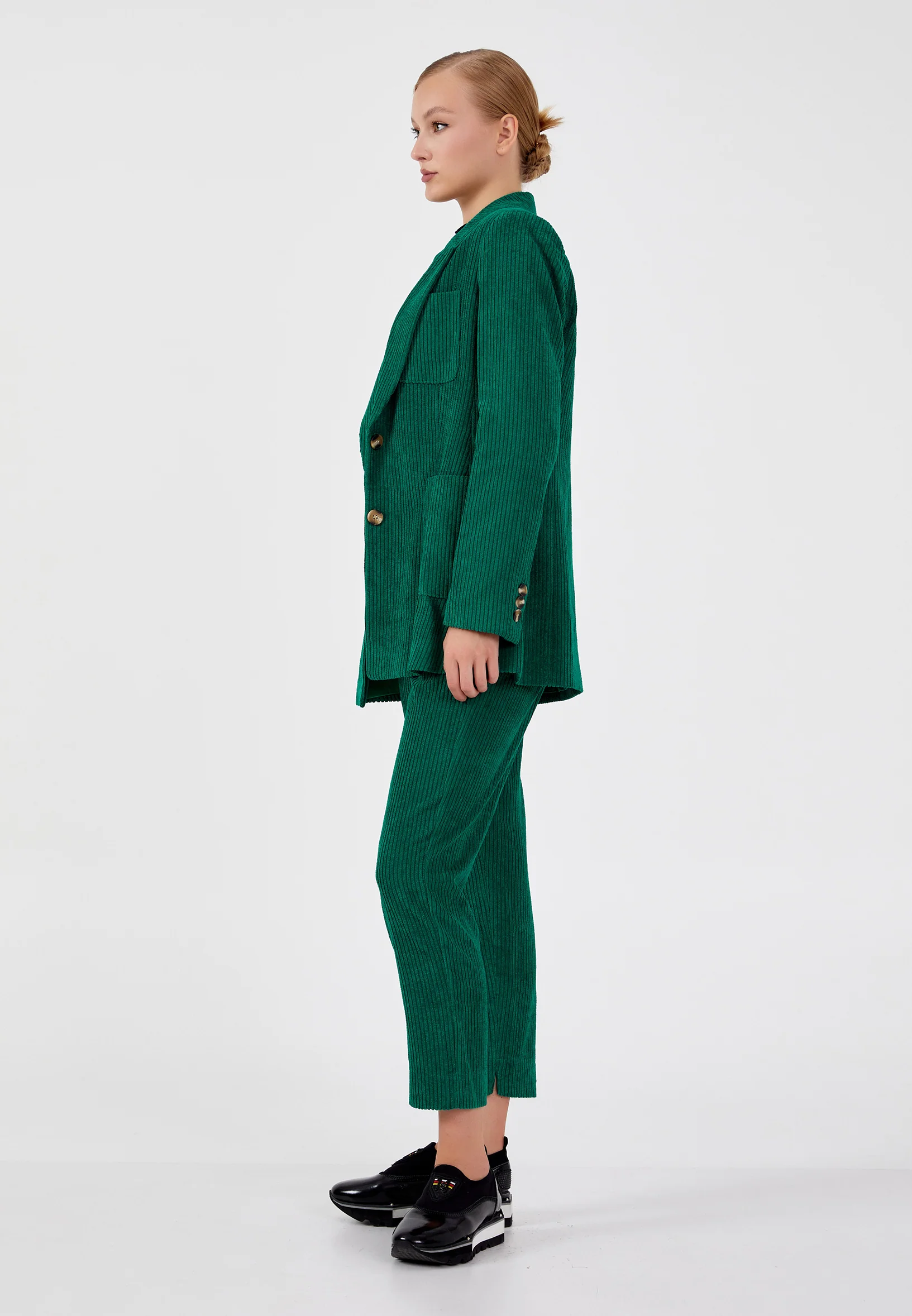 Polyester Solid Color Regular Coat ber23k1124 - Image 8