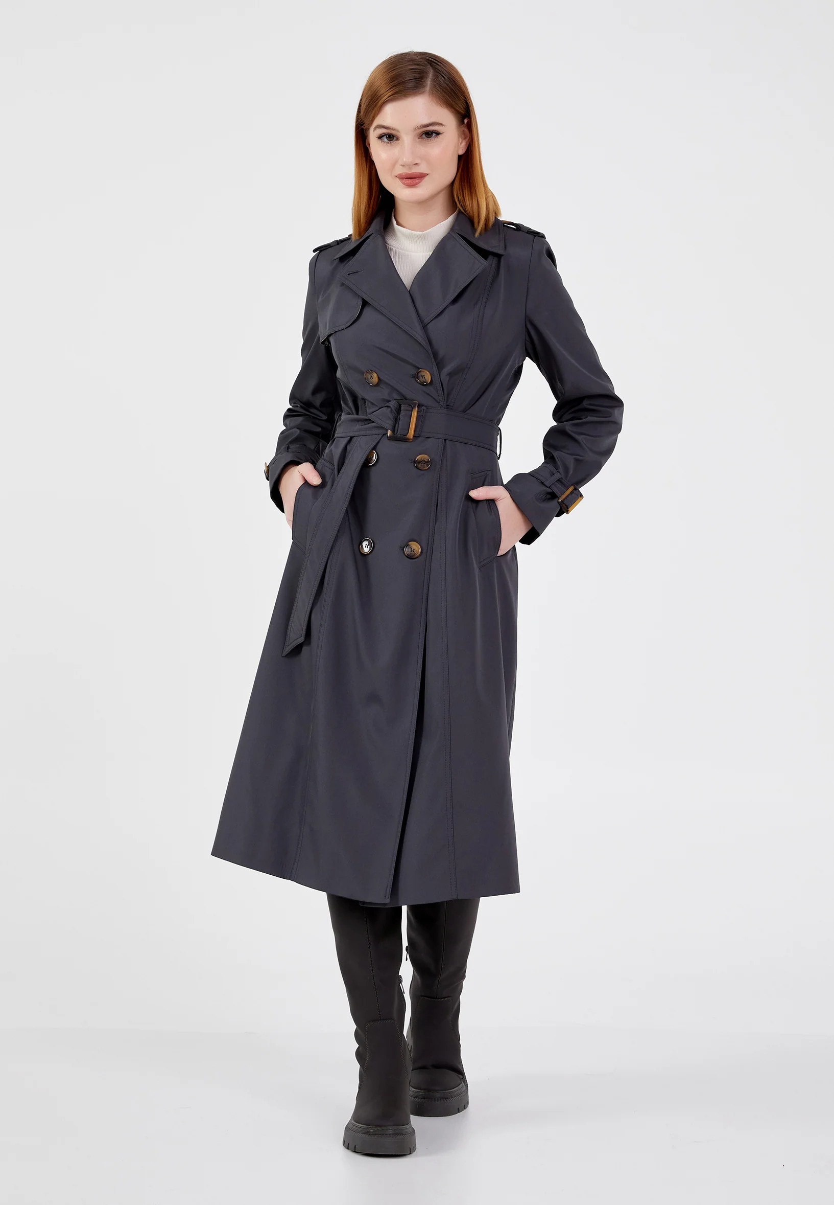 Polyester Solid Color Regular Coat brp0157