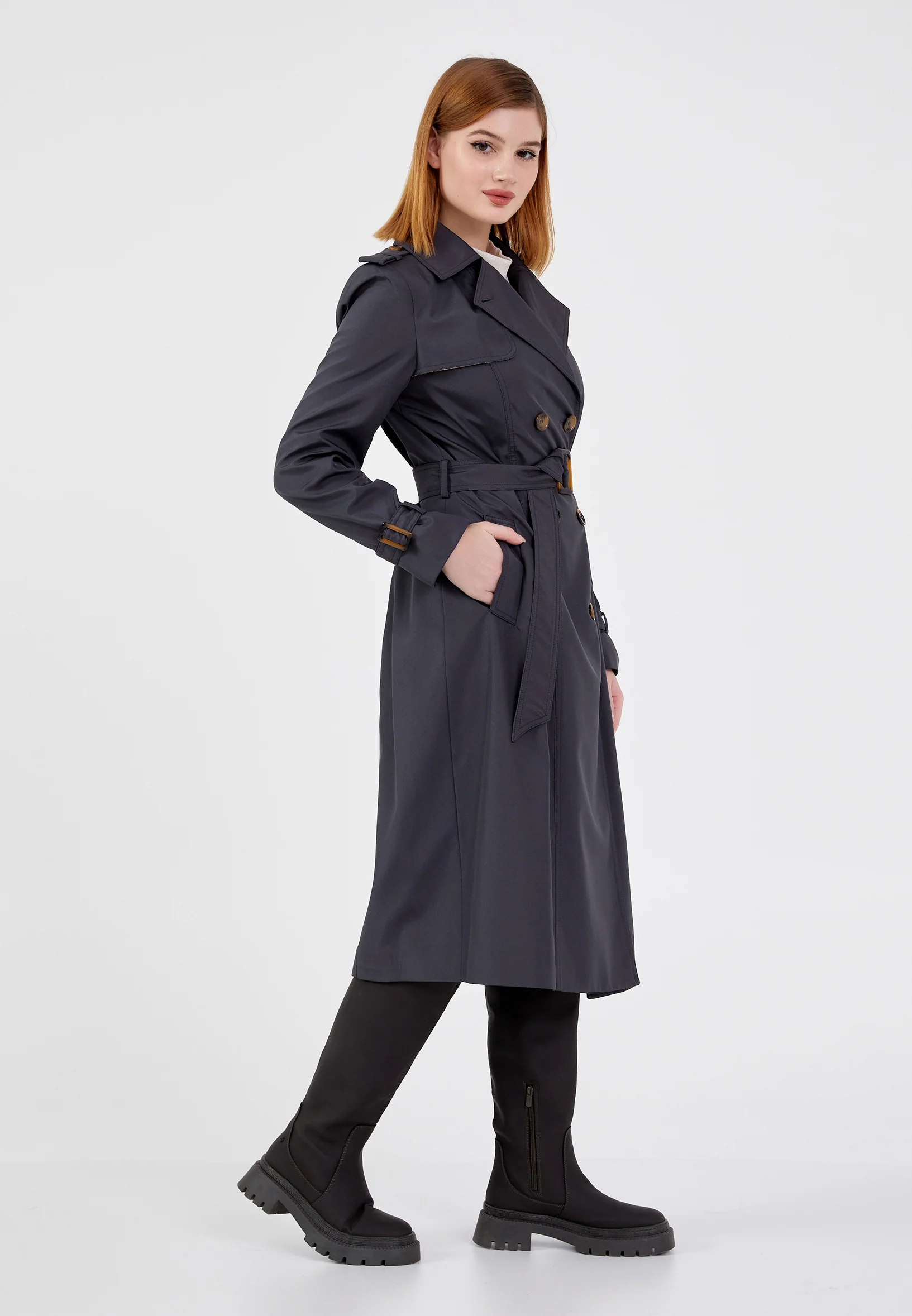 Polyester Solid Color Regular Coat brp0157 - Image 3