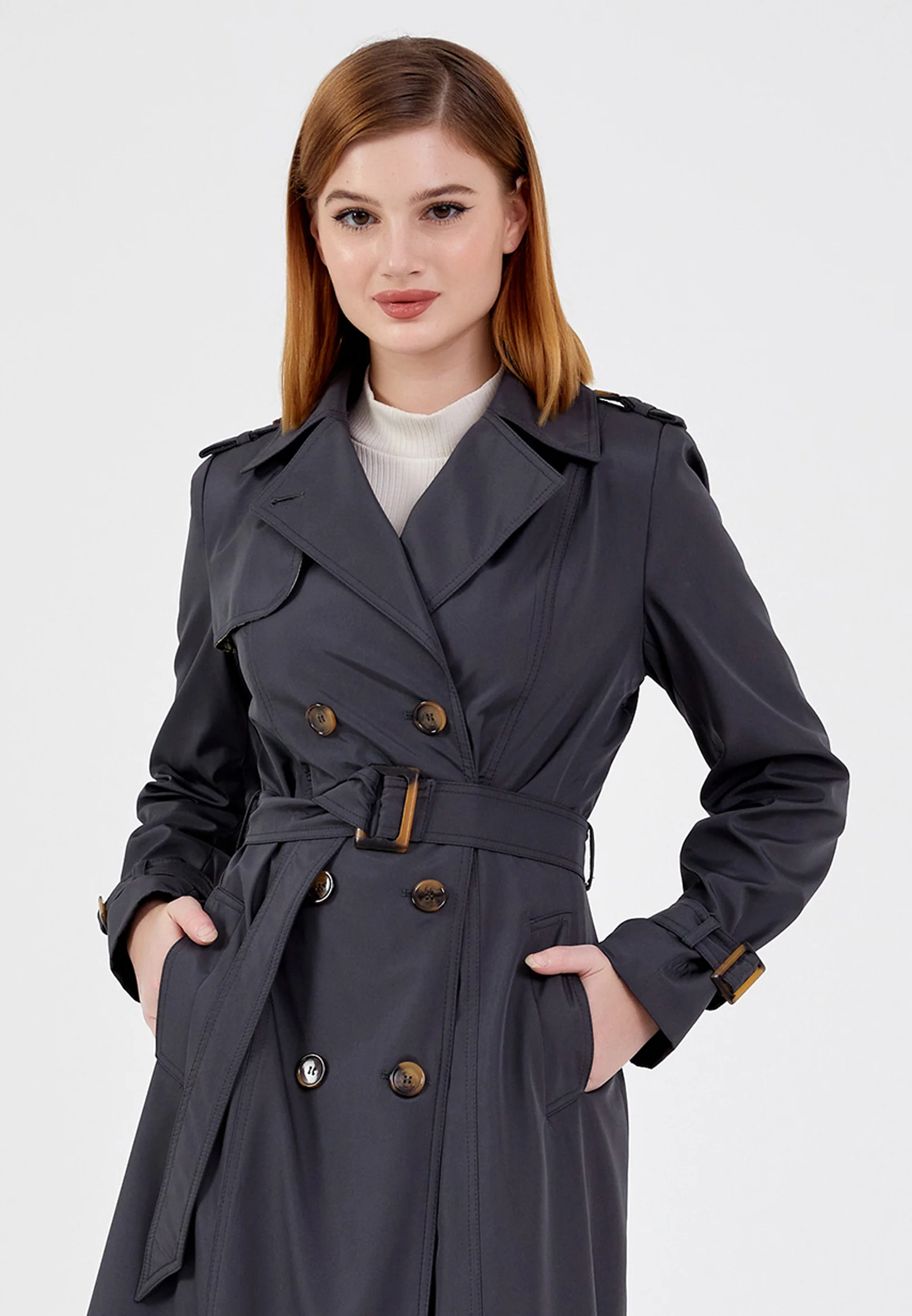 Polyester Solid Color Regular Coat brp0157 - Image 4