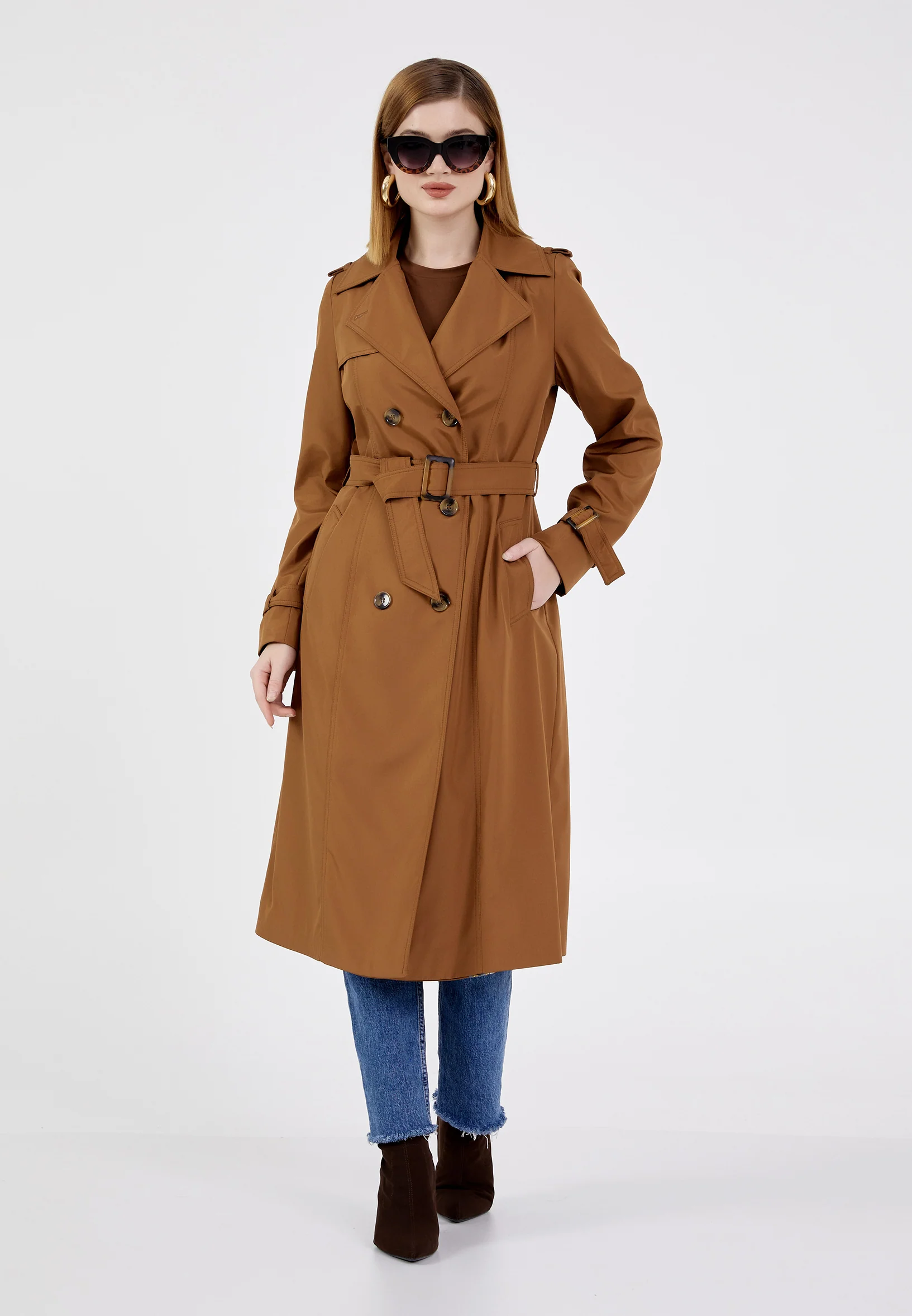 Polyester Solid Color Regular Coat brp0157 - Image 5