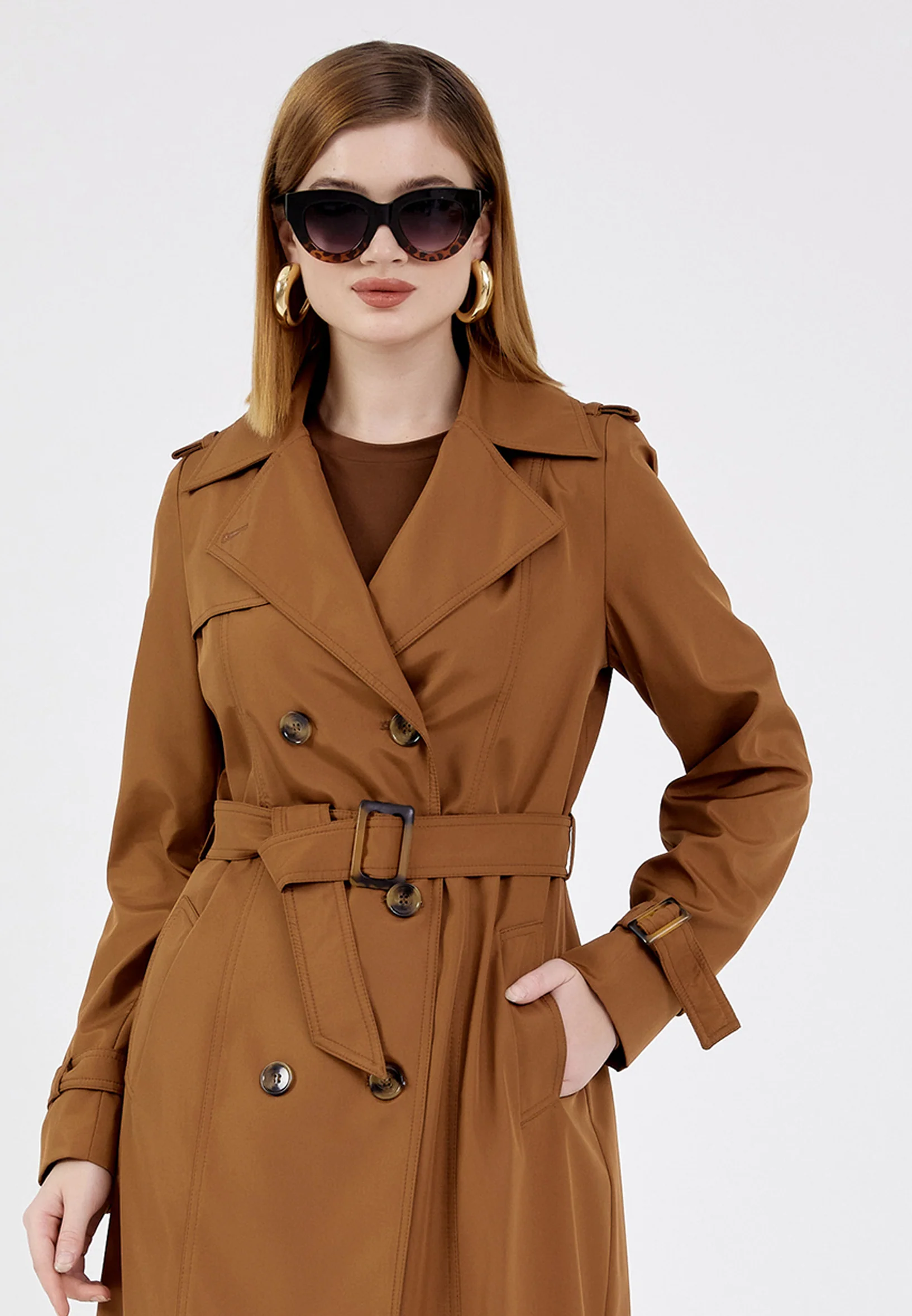 Polyester Solid Color Regular Coat brp0157 - Image 8