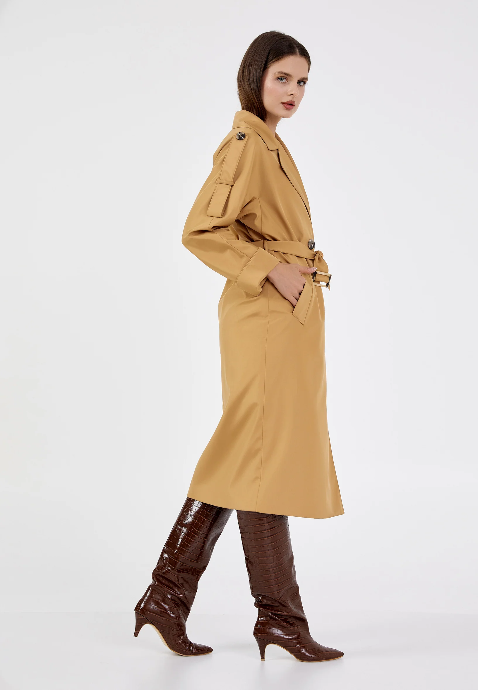 Polyester Solid Color Regular Coat brp0160 - Image 3