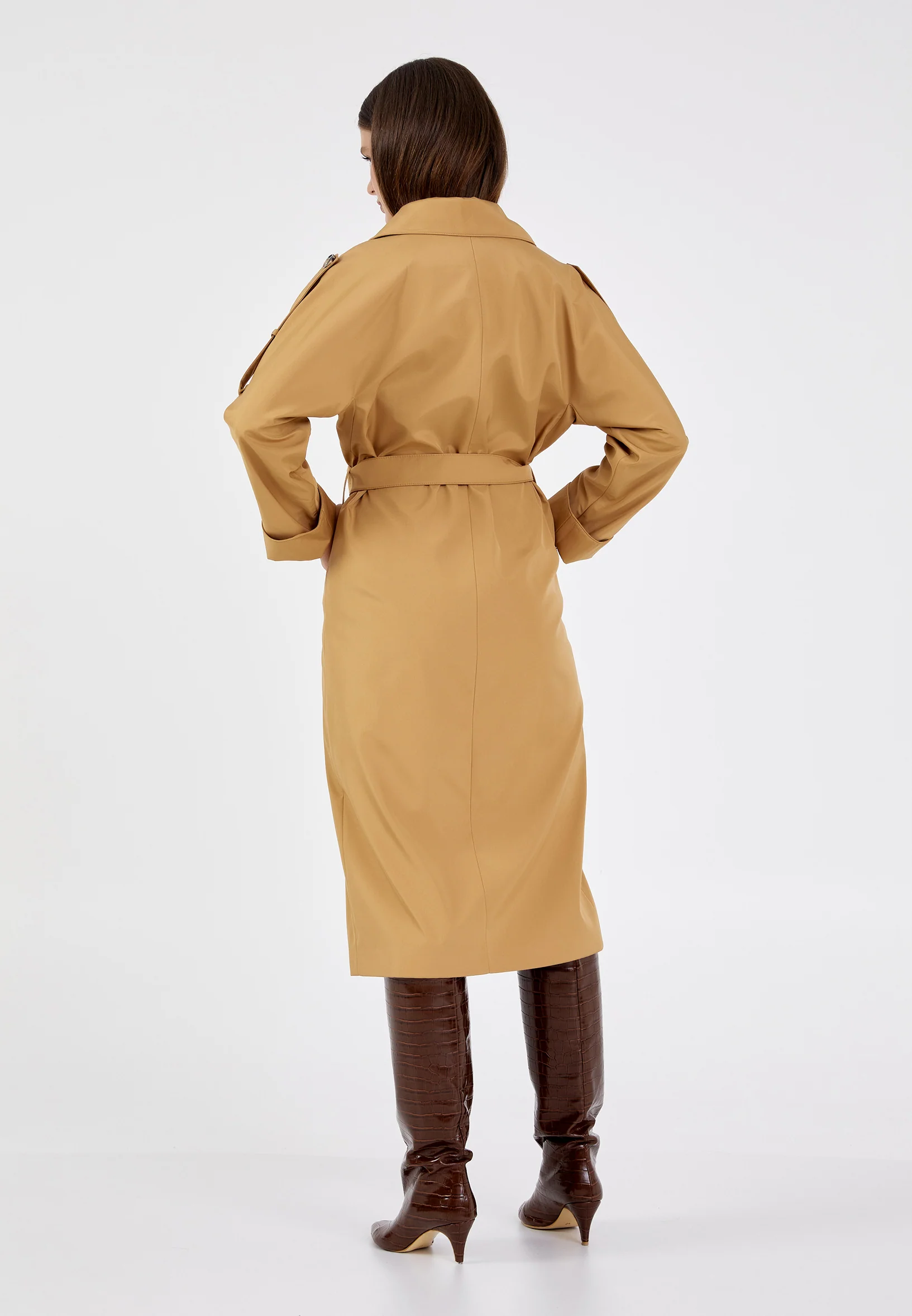 Polyester Solid Color Regular Coat brp0160 - Image 4