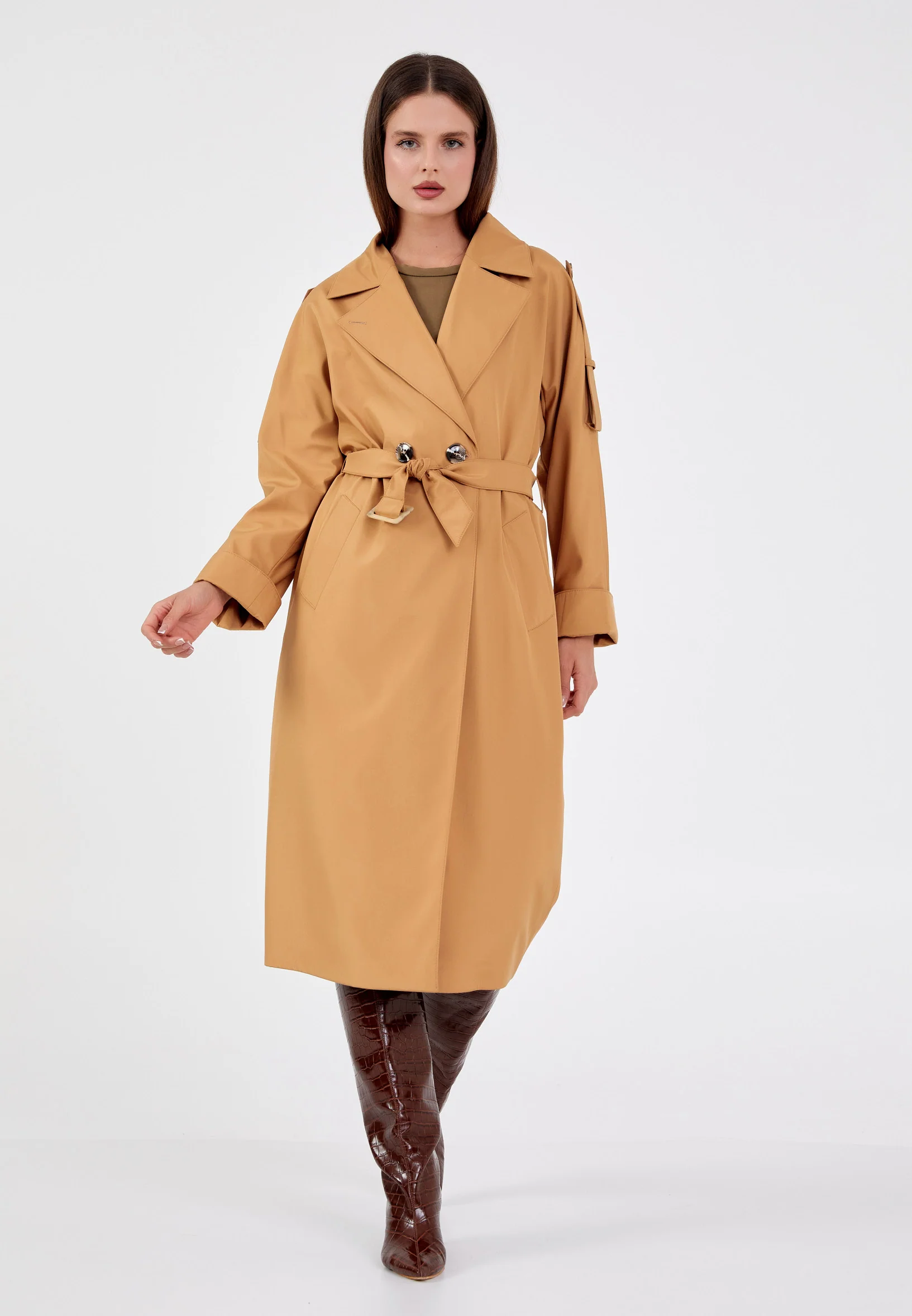 Polyester Solid Color Regular Coat brp0160 - Image 5