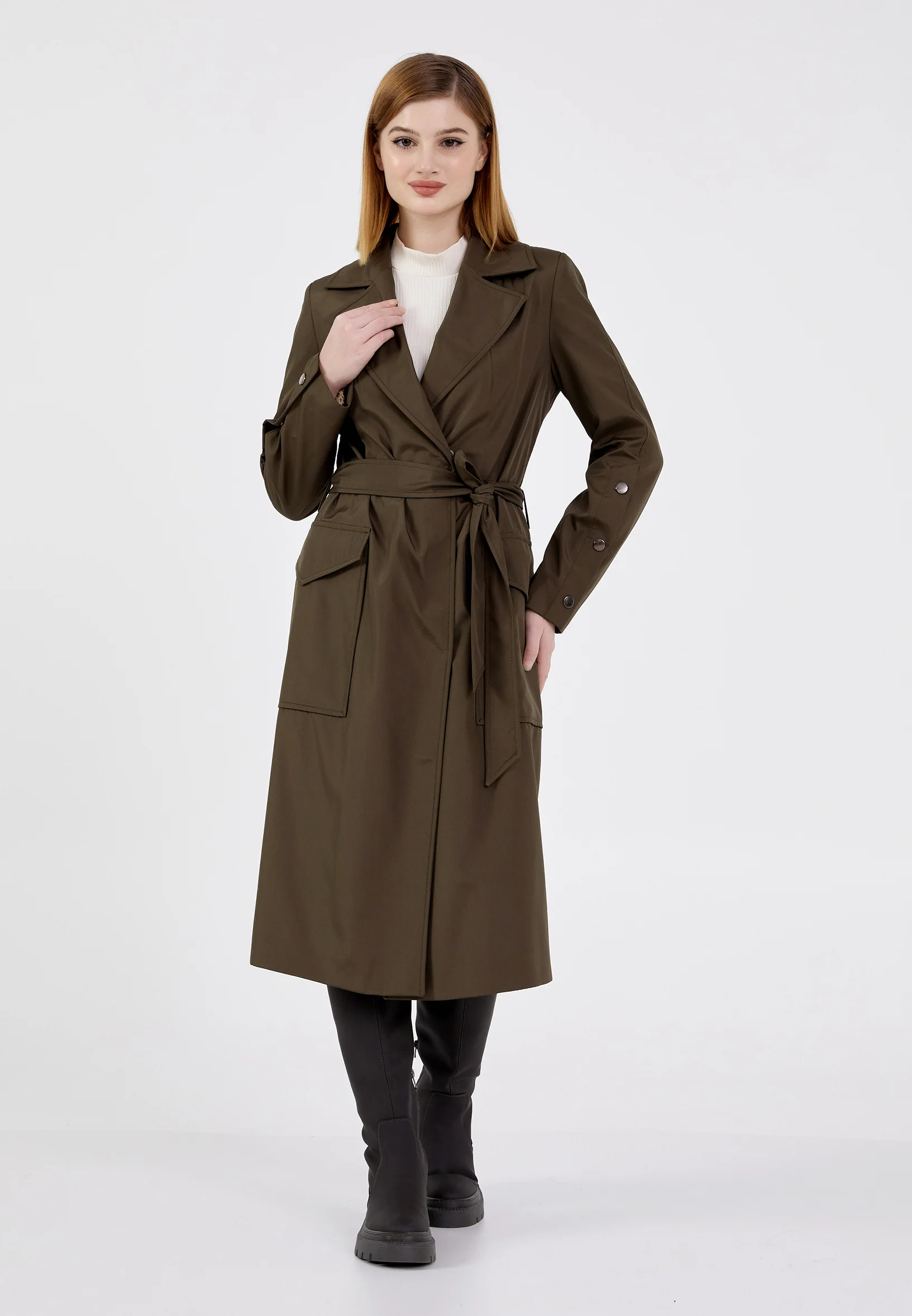 Polyester Solid Color Regular Coat brp0350