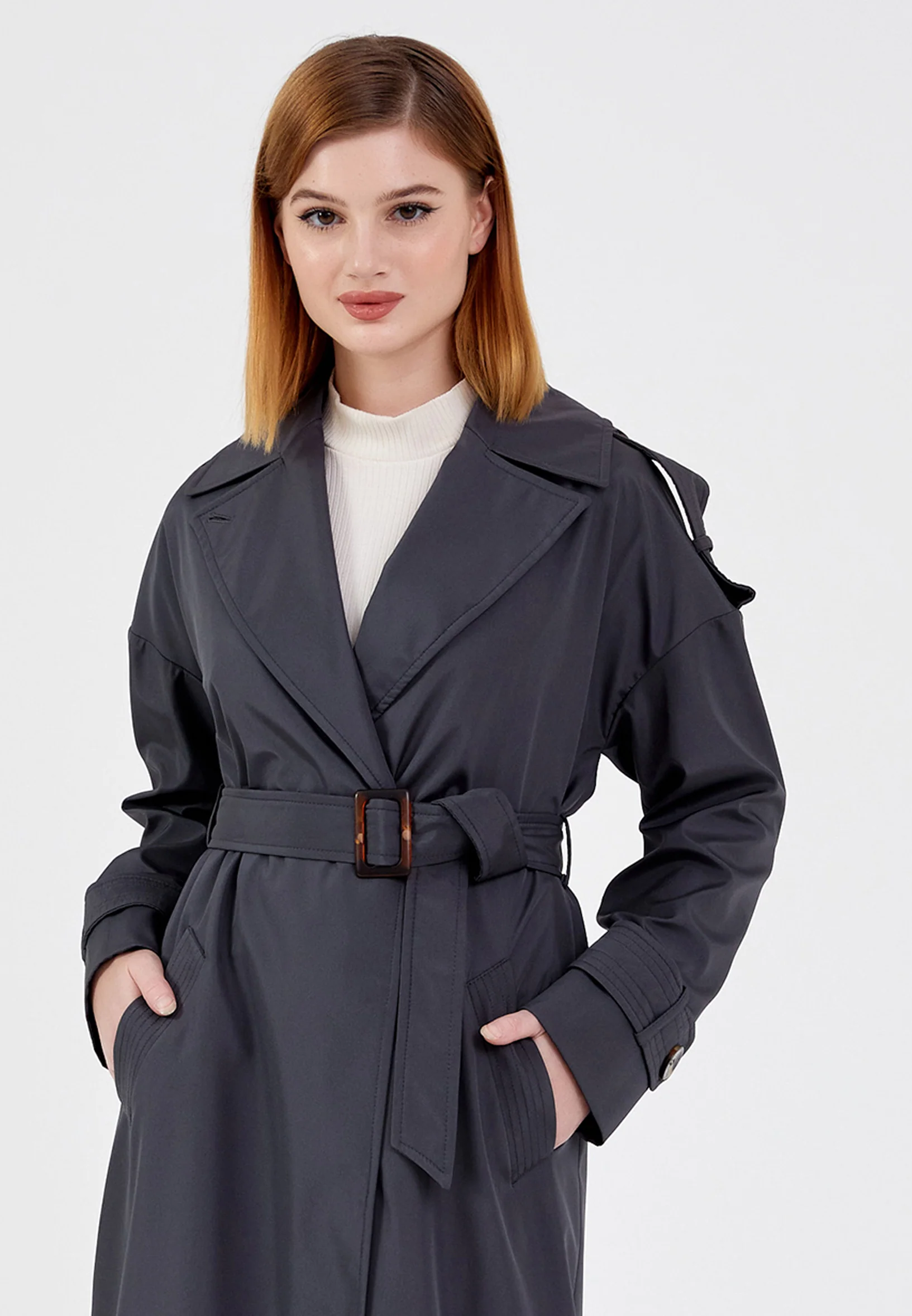 Polyester Solid Color Regular Coat brp0351