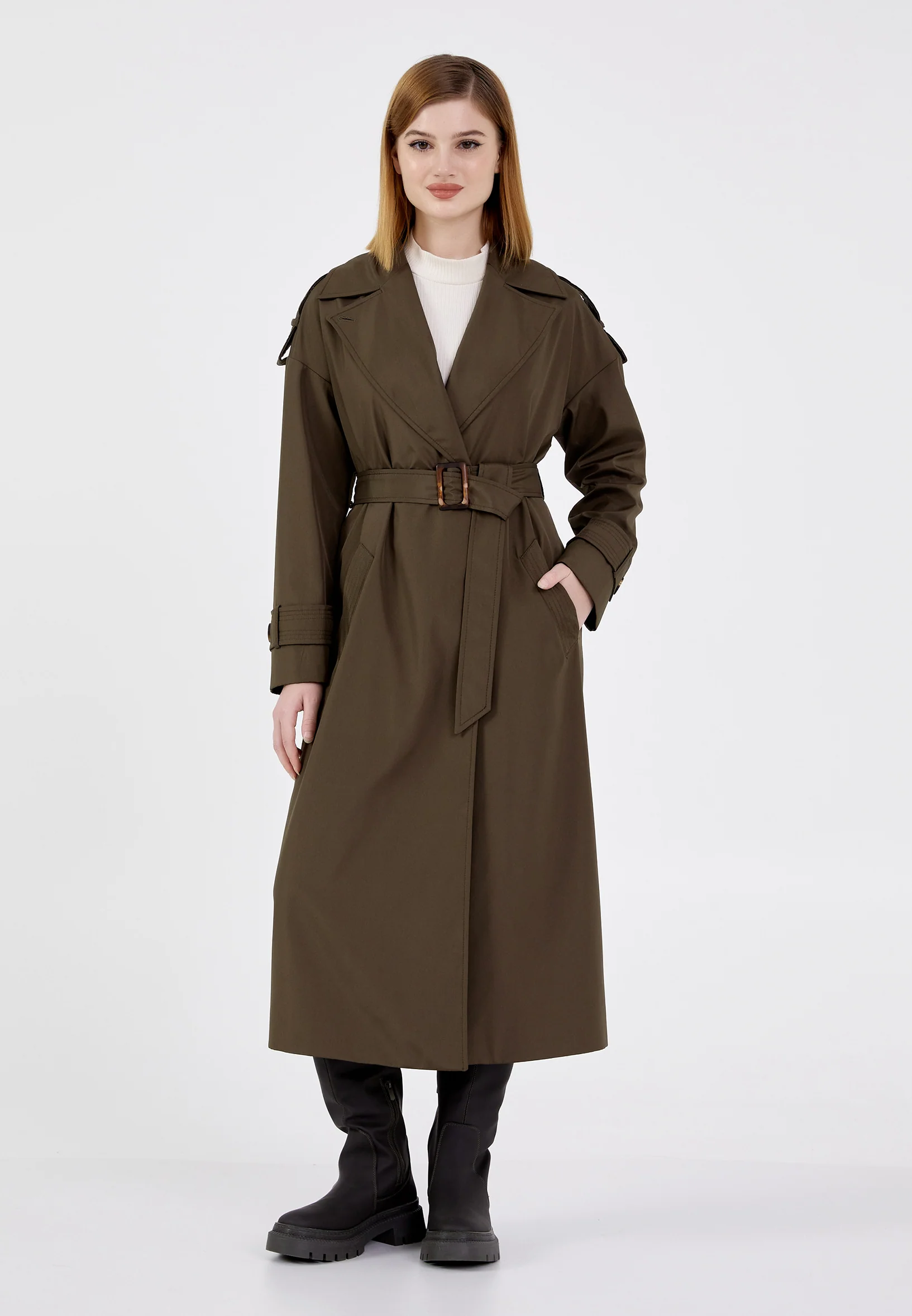 Polyester Solid Color Regular Coat brp0351 - Image 14