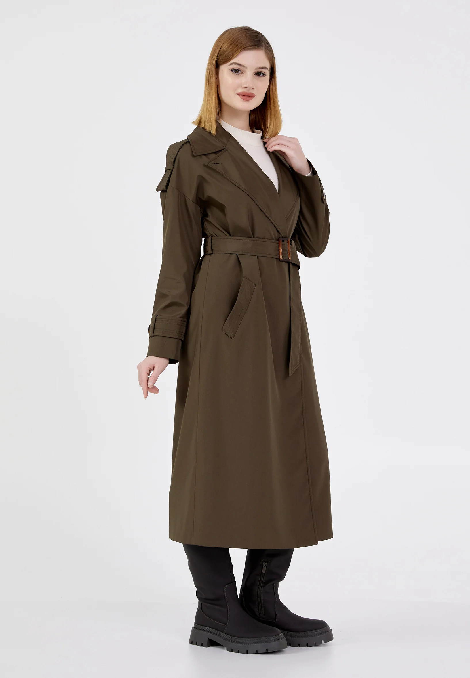 Polyester Solid Color Regular Coat brp0351 - Image 15