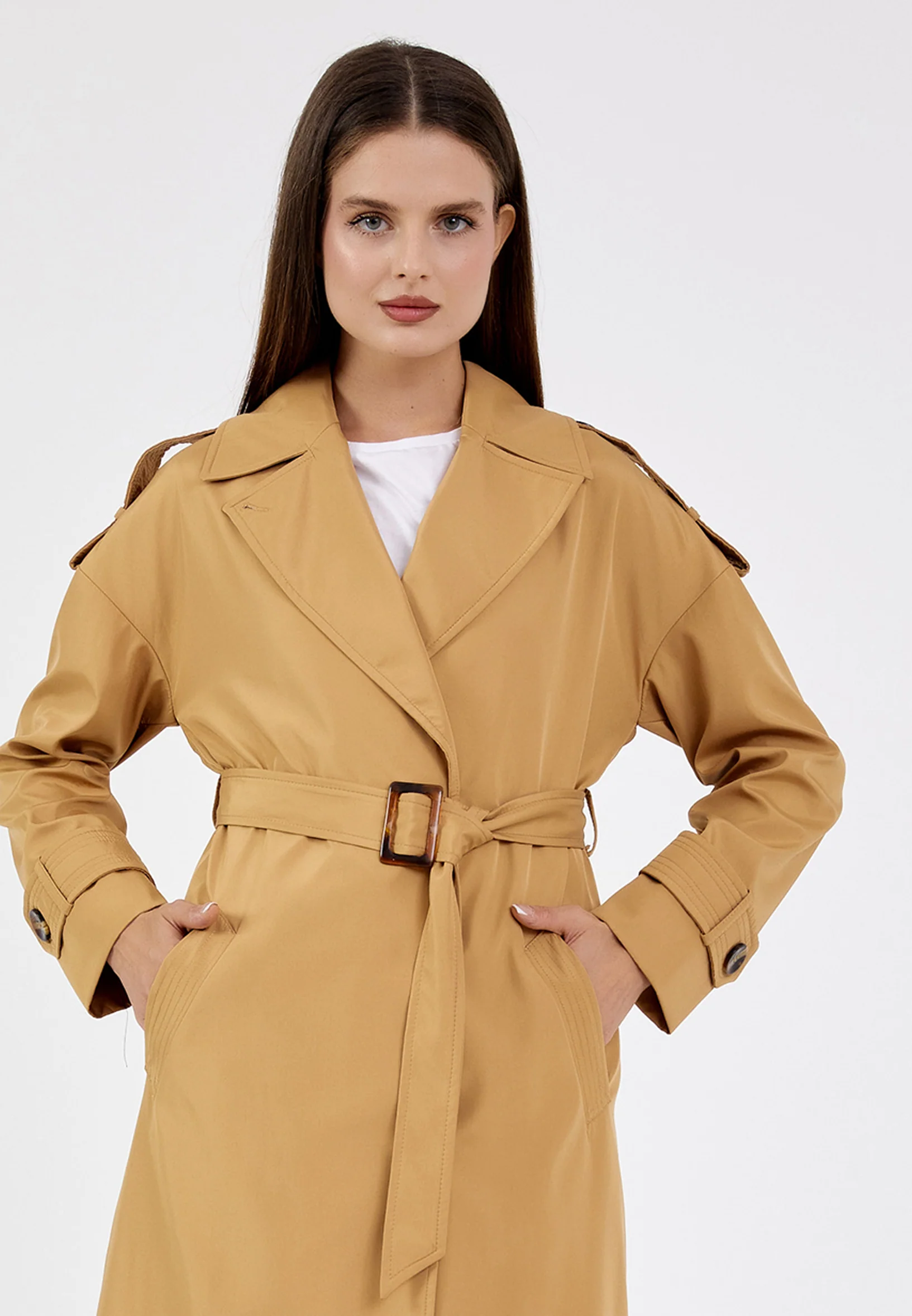 Polyester Solid Color Regular Coat brp0351 - Image 17