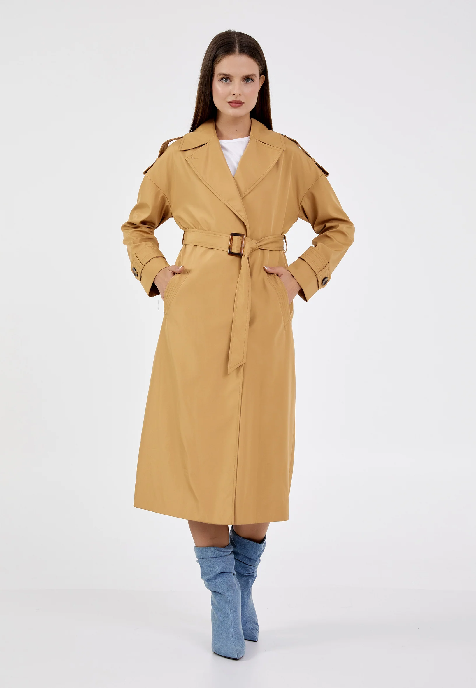 Polyester Solid Color Regular Coat brp0351 - Image 18
