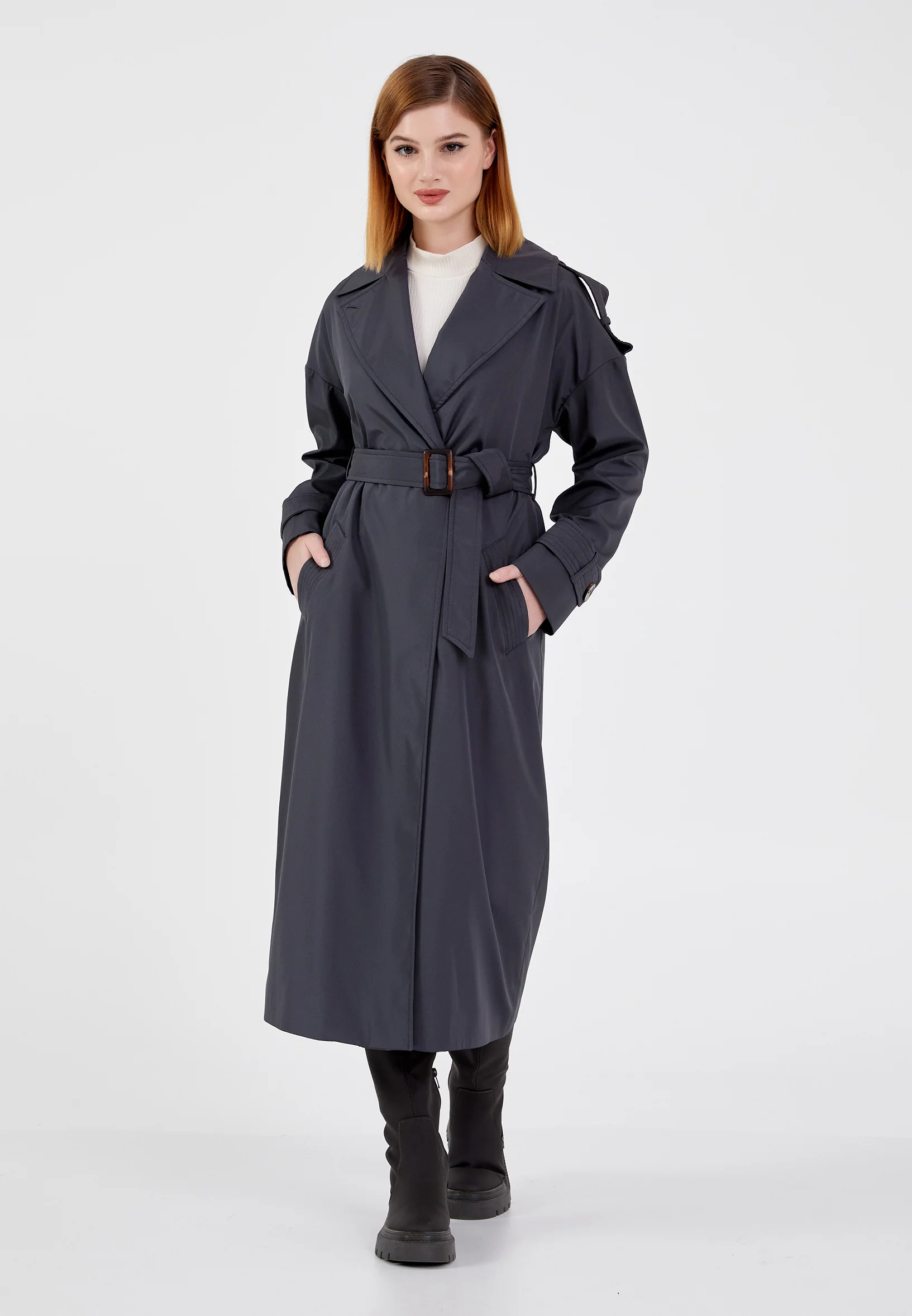 Polyester Solid Color Regular Coat brp0351 - Image 2