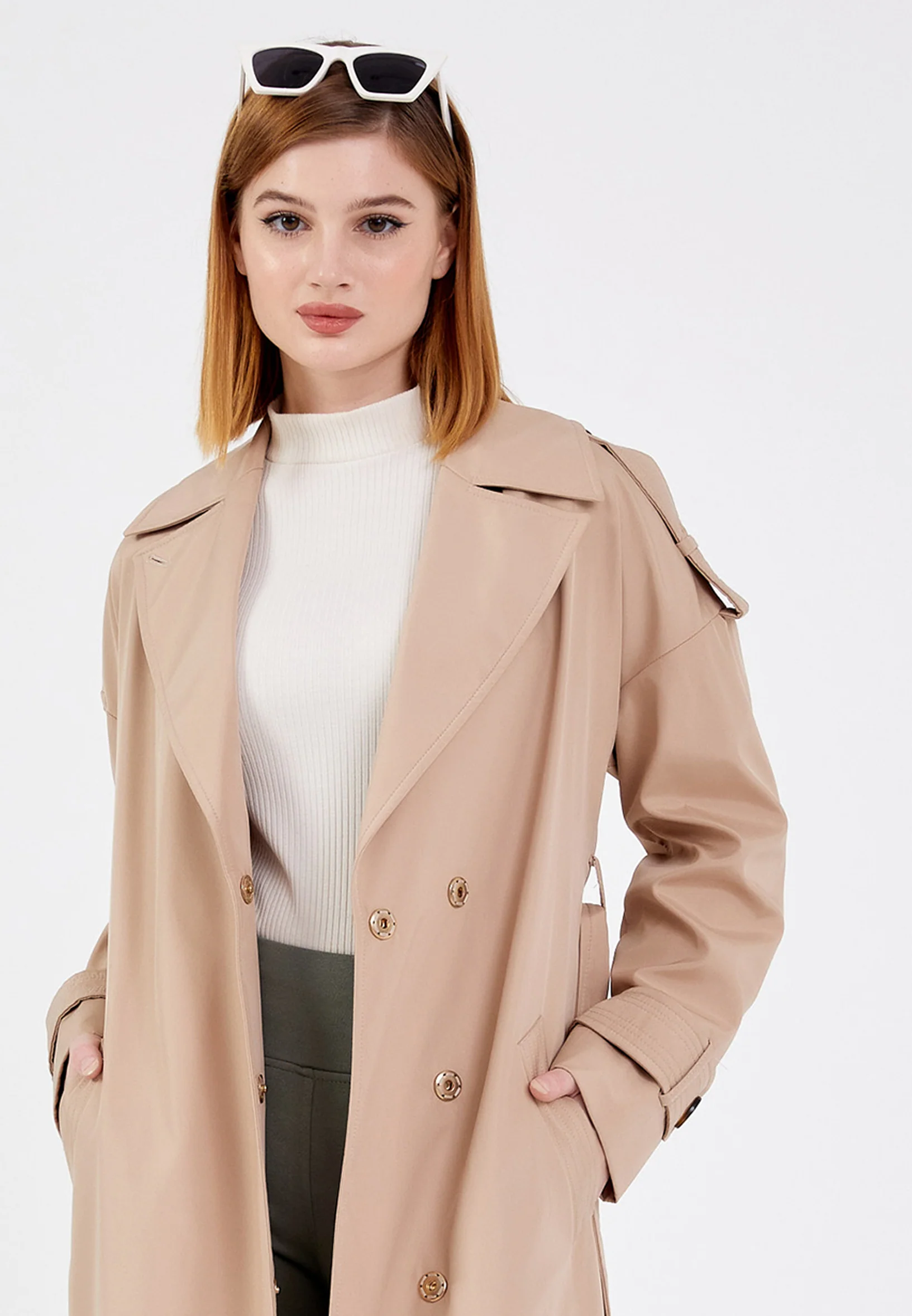 Polyester Solid Color Regular Coat brp0351 - Image 5