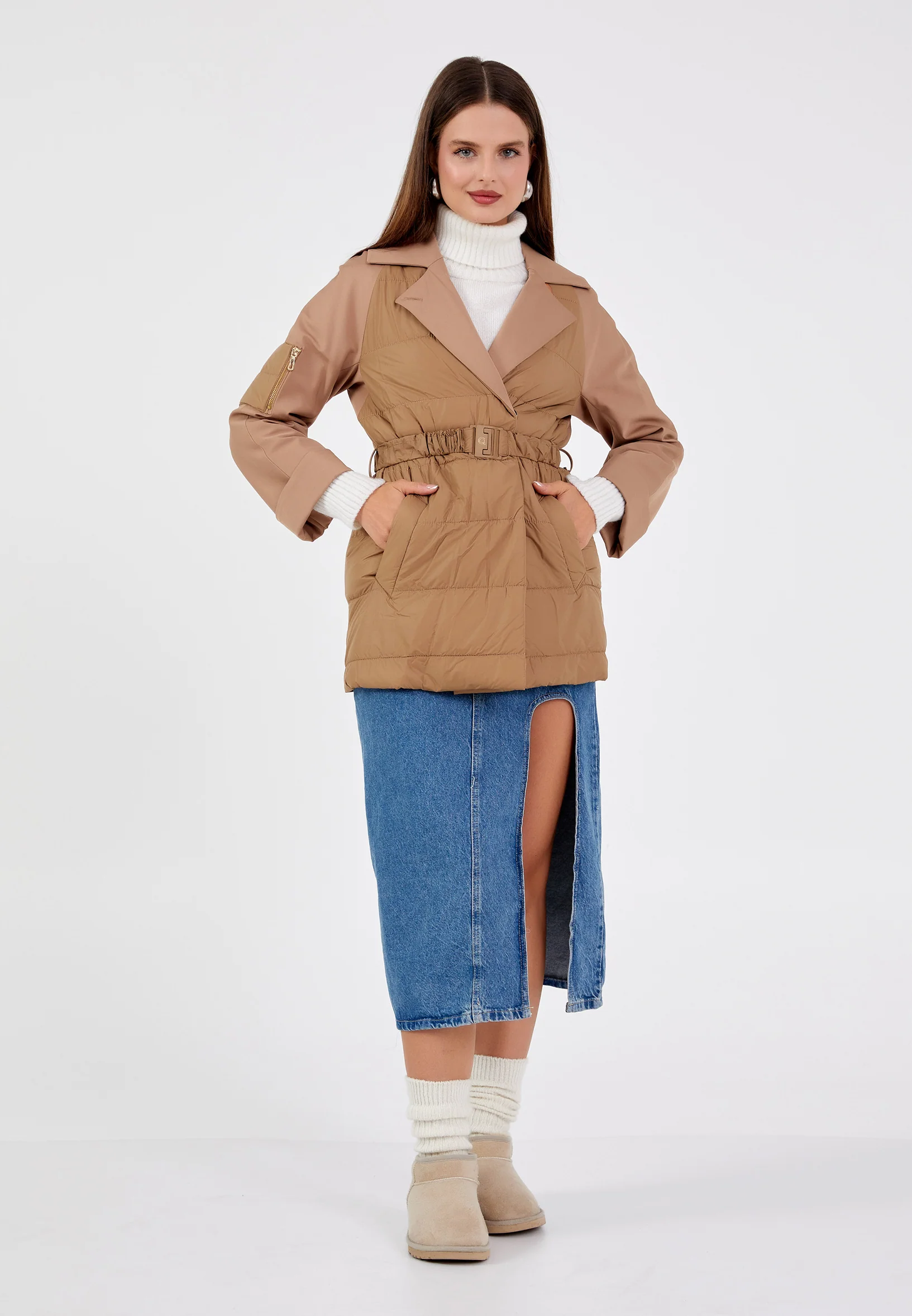 Polyester Solid Color Regular Coat cln2216 - Image 10