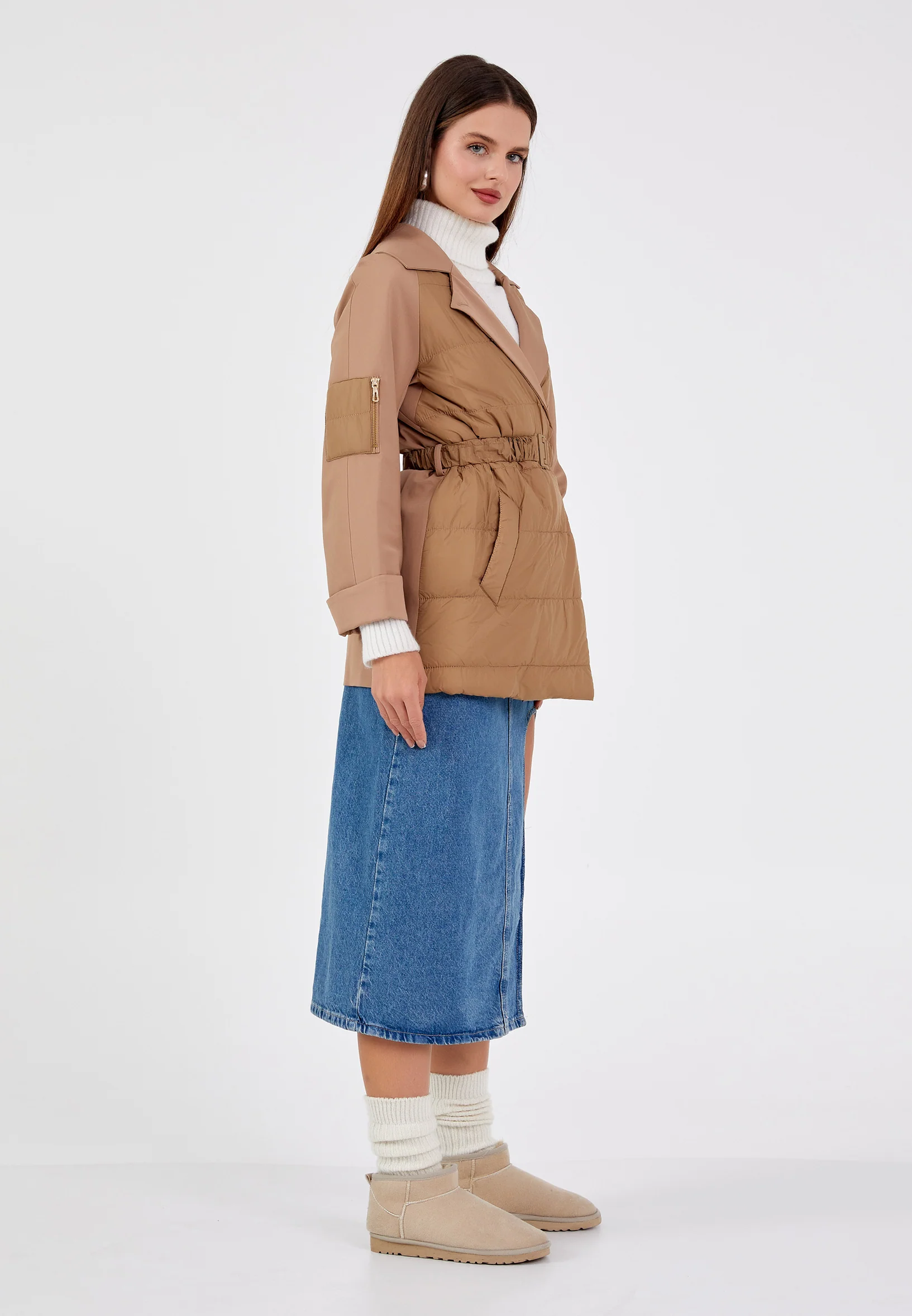 Polyester Solid Color Regular Coat cln2216 - Image 11