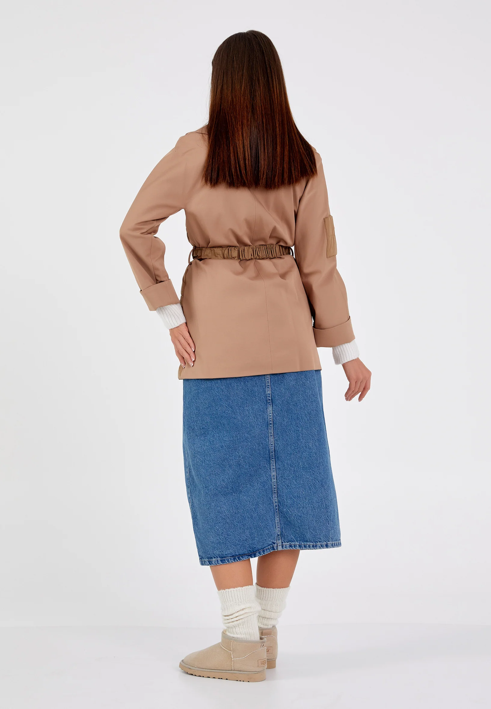 Polyester Solid Color Regular Coat cln2216 - Image 12