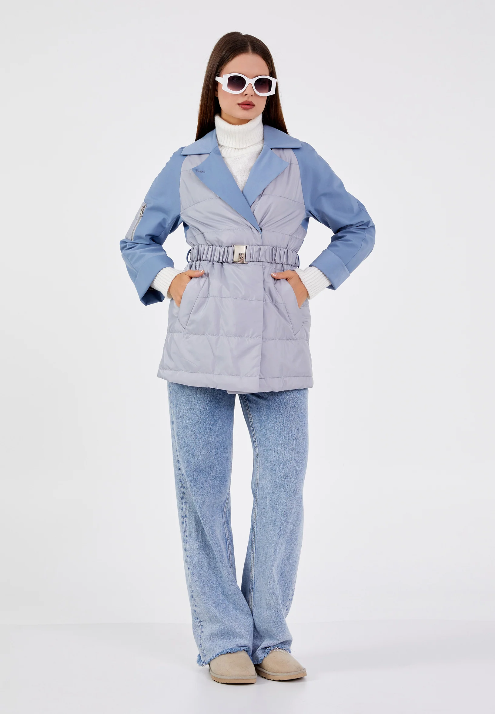 Polyester Solid Color Regular Coat cln2216 - Image 2