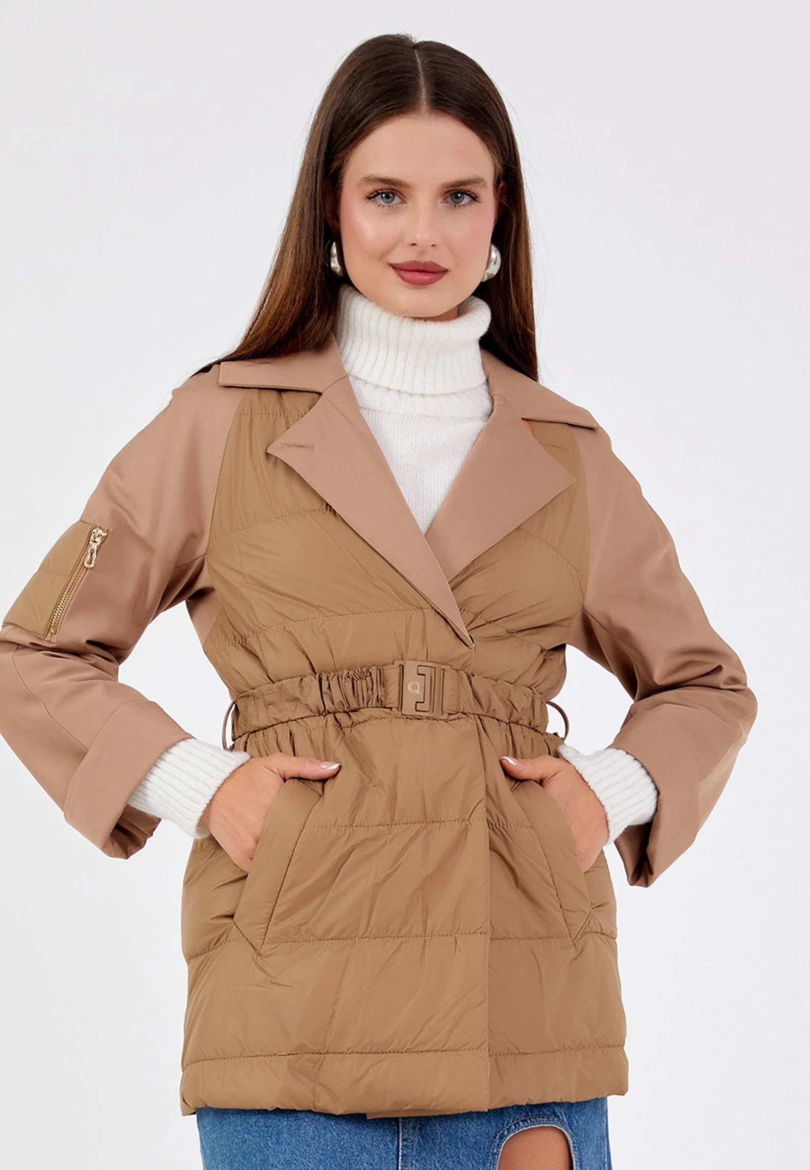 Polyester Solid Color Regular Coat cln2216 - Image 9