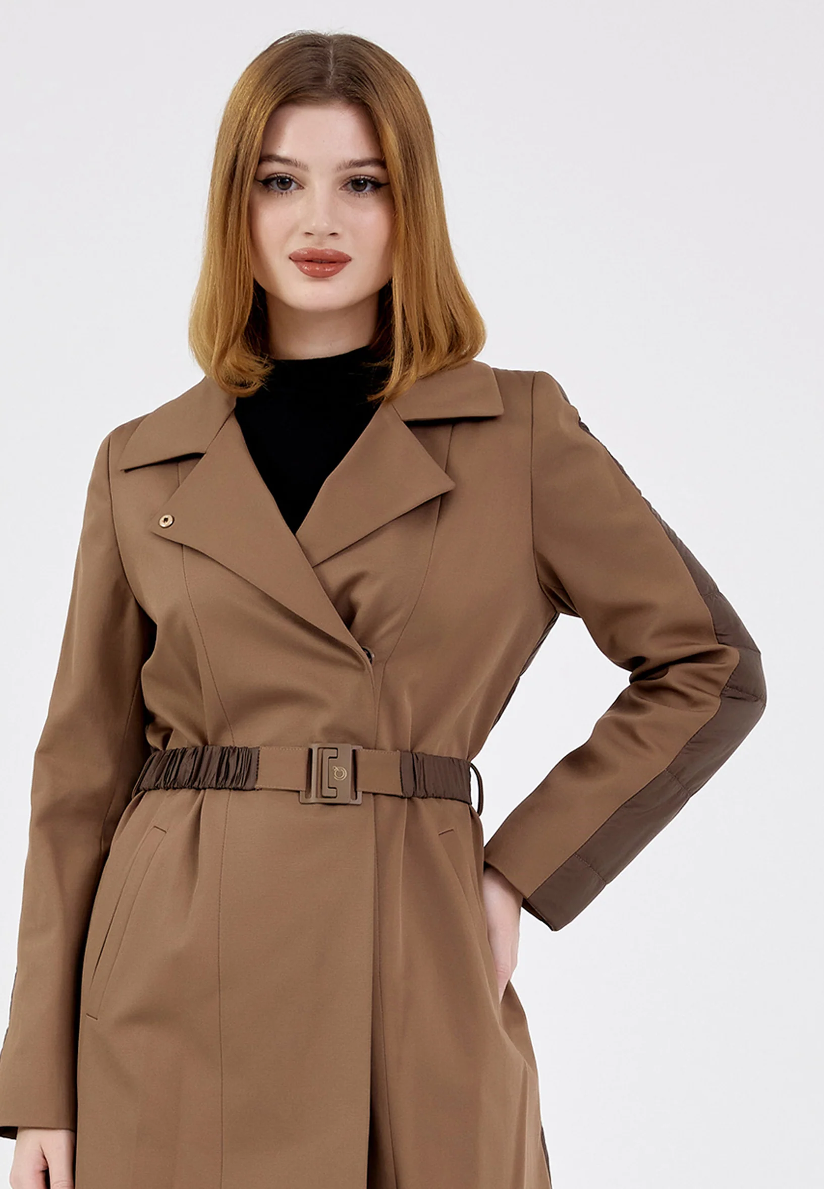 Polyester Solid Color Regular Coat cln2217