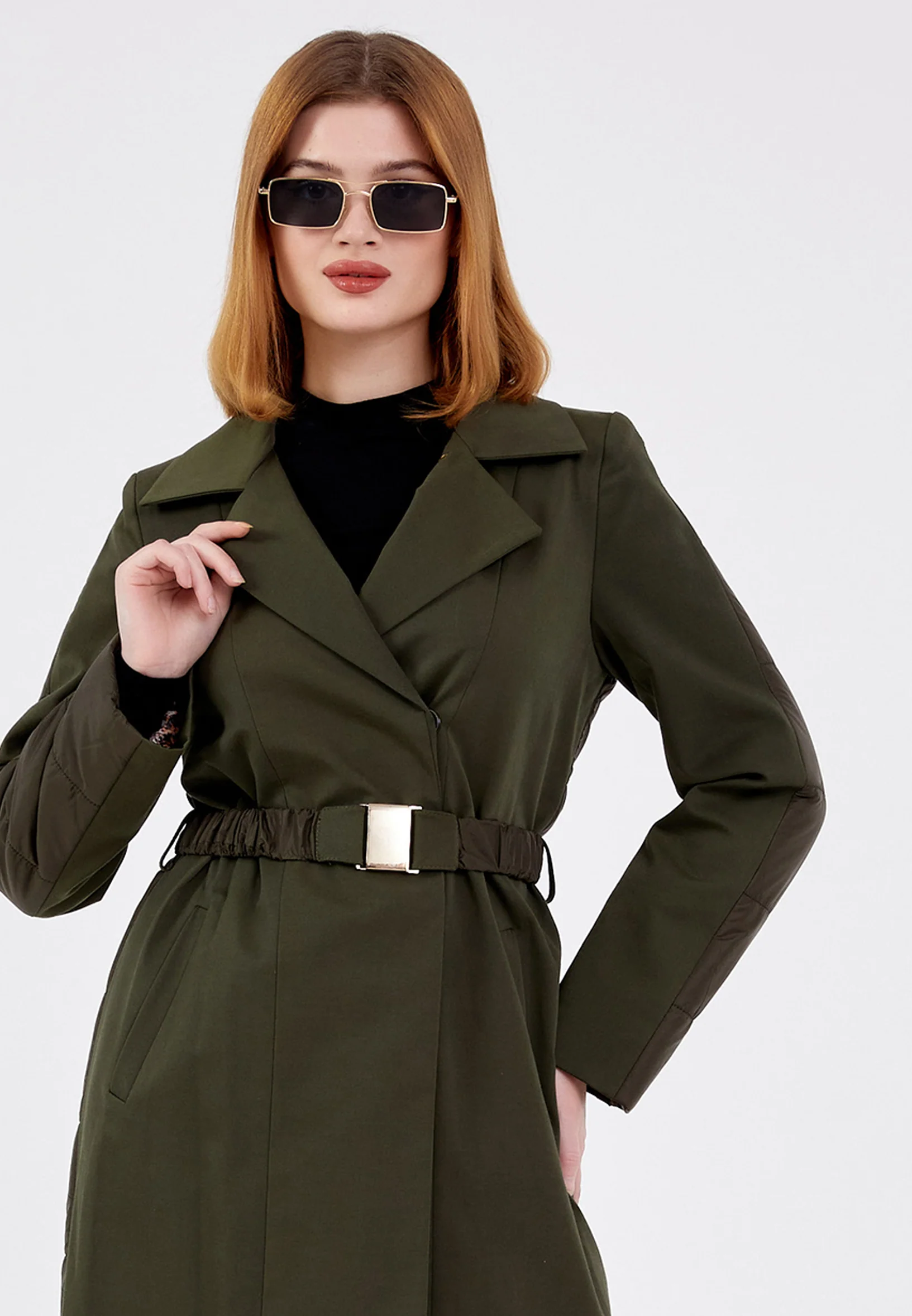 Polyester Solid Color Regular Coat cln2217 - Image 14