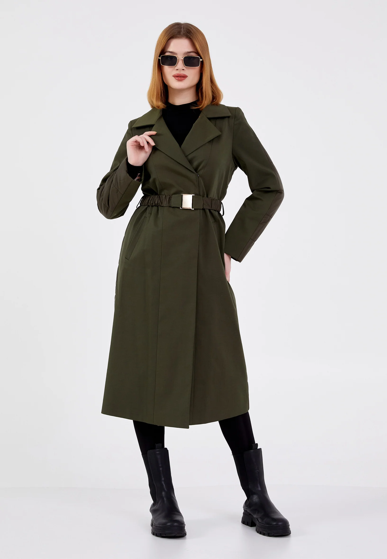 Polyester Solid Color Regular Coat cln2217 - Image 16