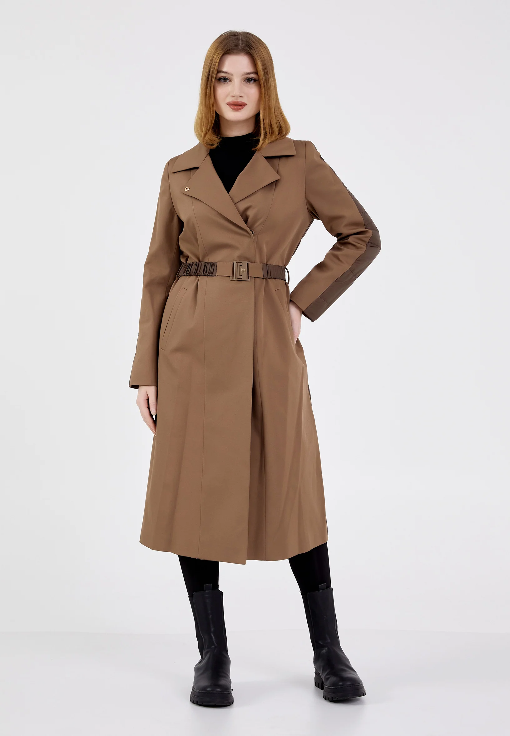 Polyester Solid Color Regular Coat cln2217 - Image 2