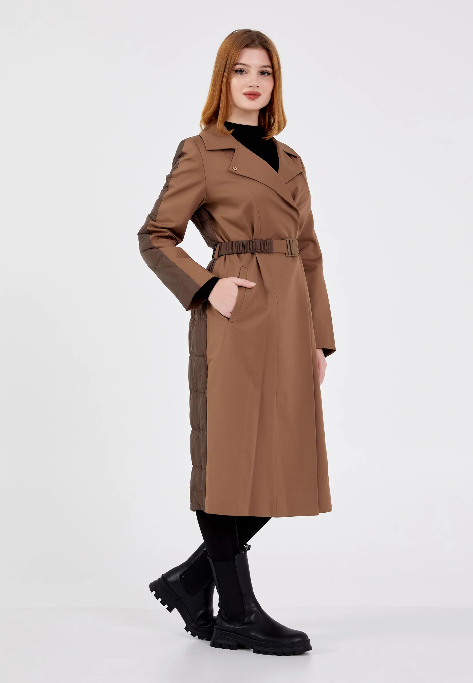 Polyester Solid Color Regular Coat cln2217 - Image 3