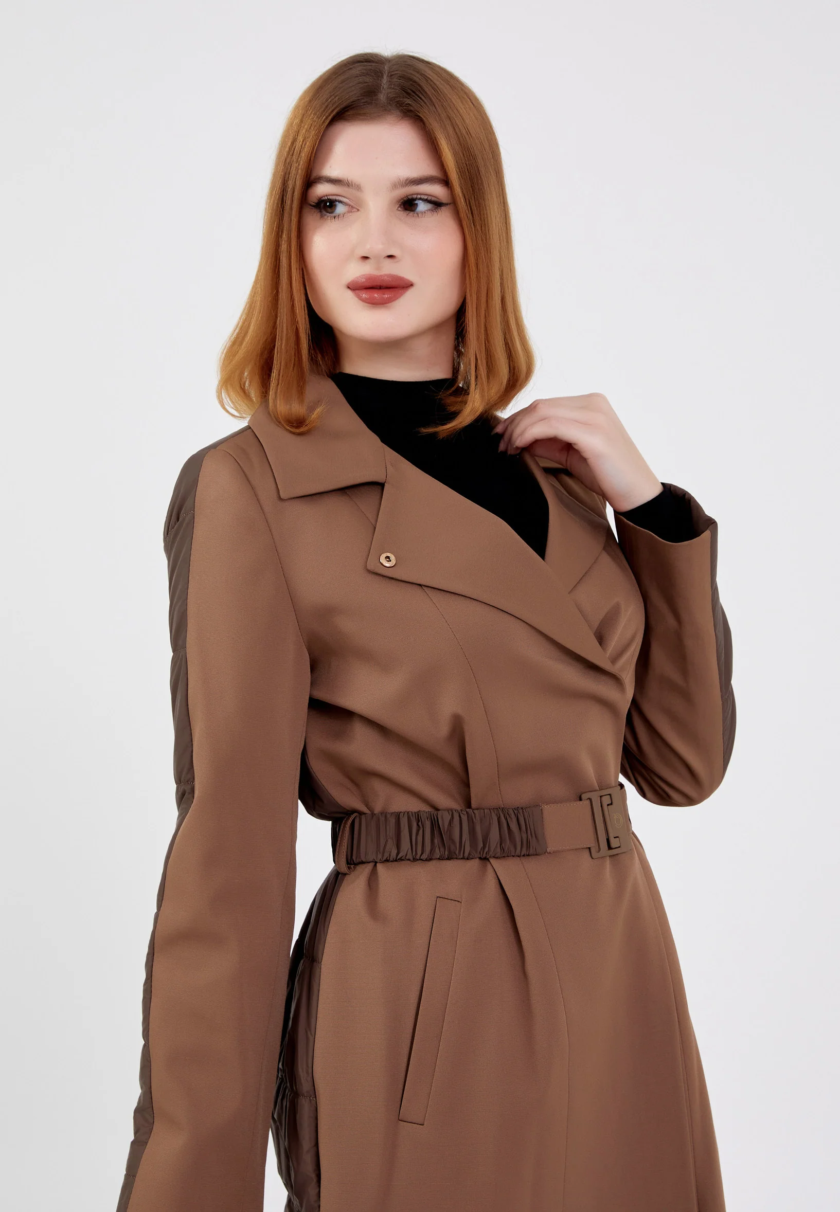 Polyester Solid Color Regular Coat cln2217 - Image 5